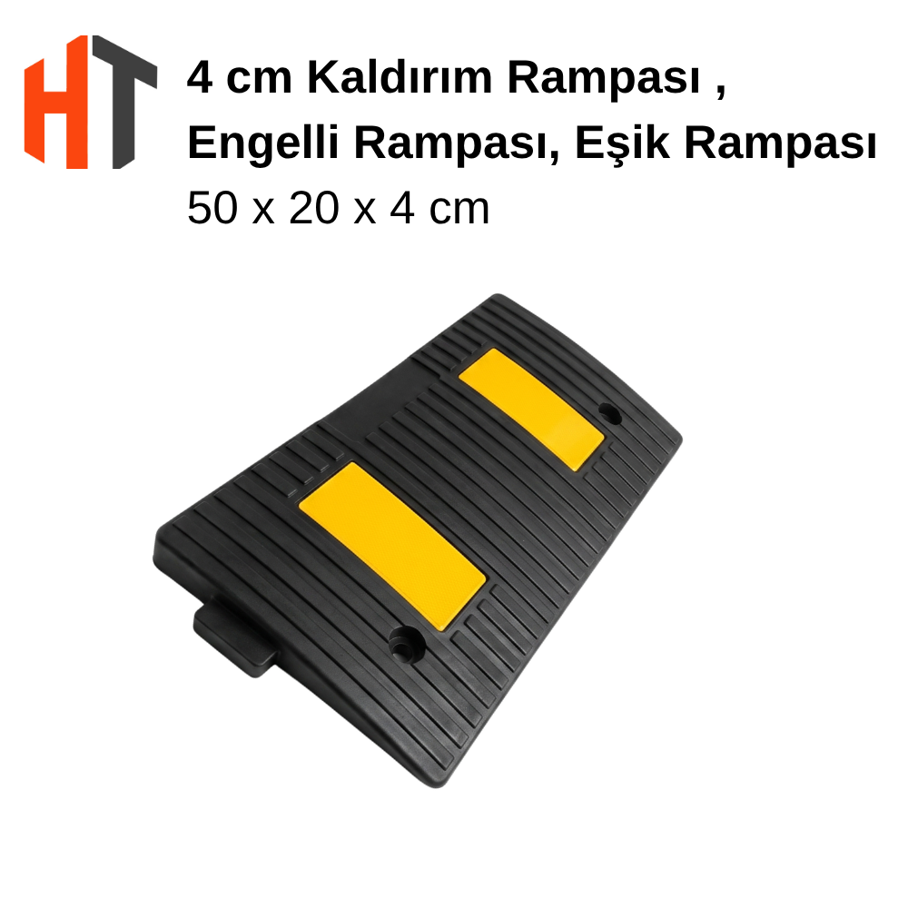 Eşik Rampası, Kauçuk Otopark Rampası, Kaldırım Rampası 50 x 20 x 4 cm 