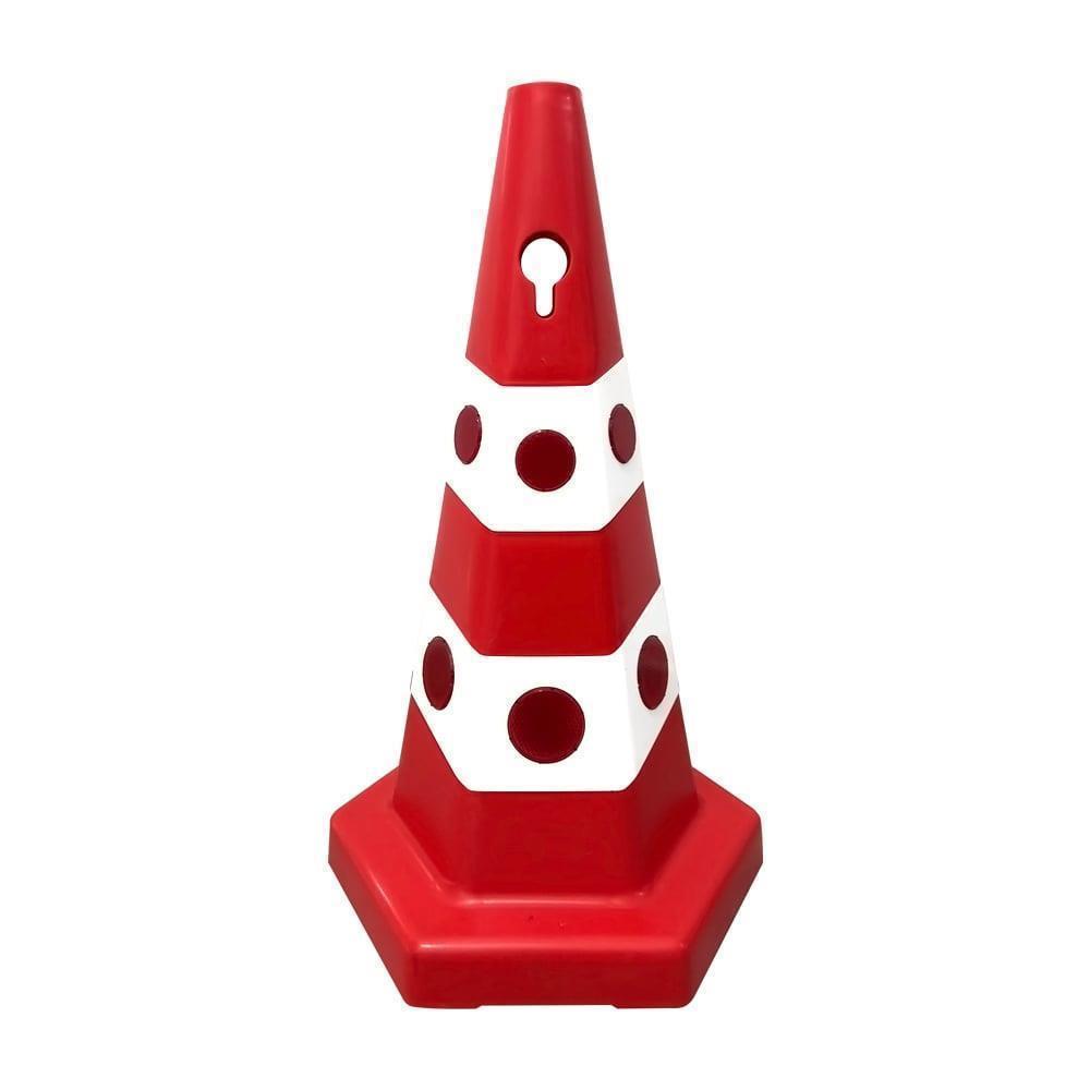 Forklift Çıkabilir Çift Taraf Baskı Kırmızı Ultra Kedi Gözlü Ağırlıklı Koni Seti Trafik Dubası