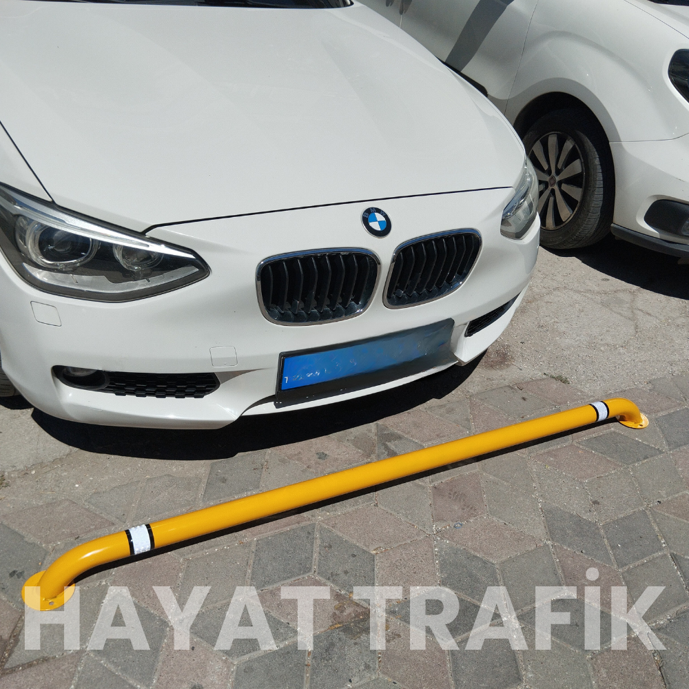 Otopark Araç Stoperi 190 cm x 60 mm Metal , Şerit Ayırıcı Bariyer ,Otopark Demiri Sarı 