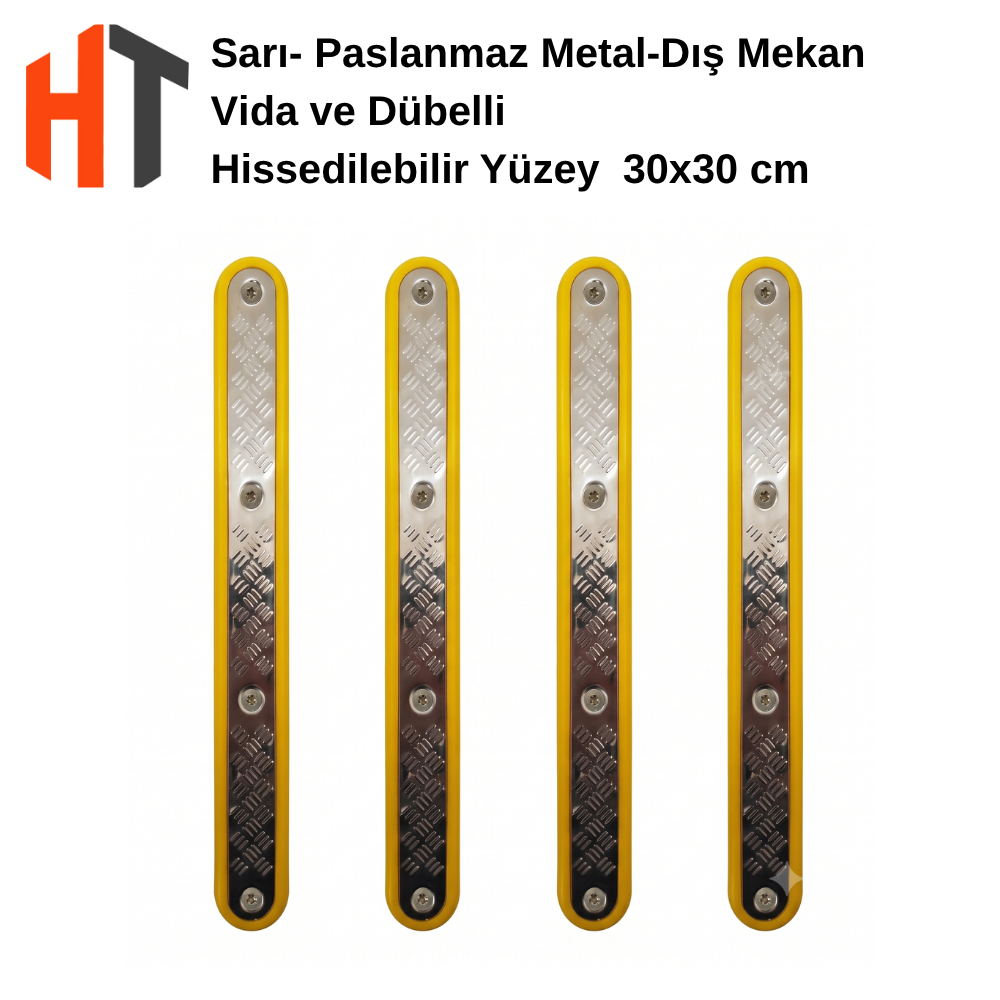 Paslanmaz Metal-Dış Mekan  Vida ve Dübelli - Hissedilebilir Yüzey  30x30 cm