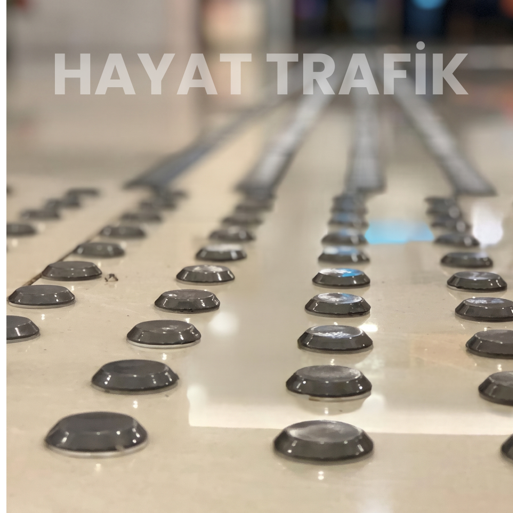 Siyah- Kendinden Yapışkanlı - İç Mekan Hissedilebilir Yüzey - Nokta 30x30 cm 