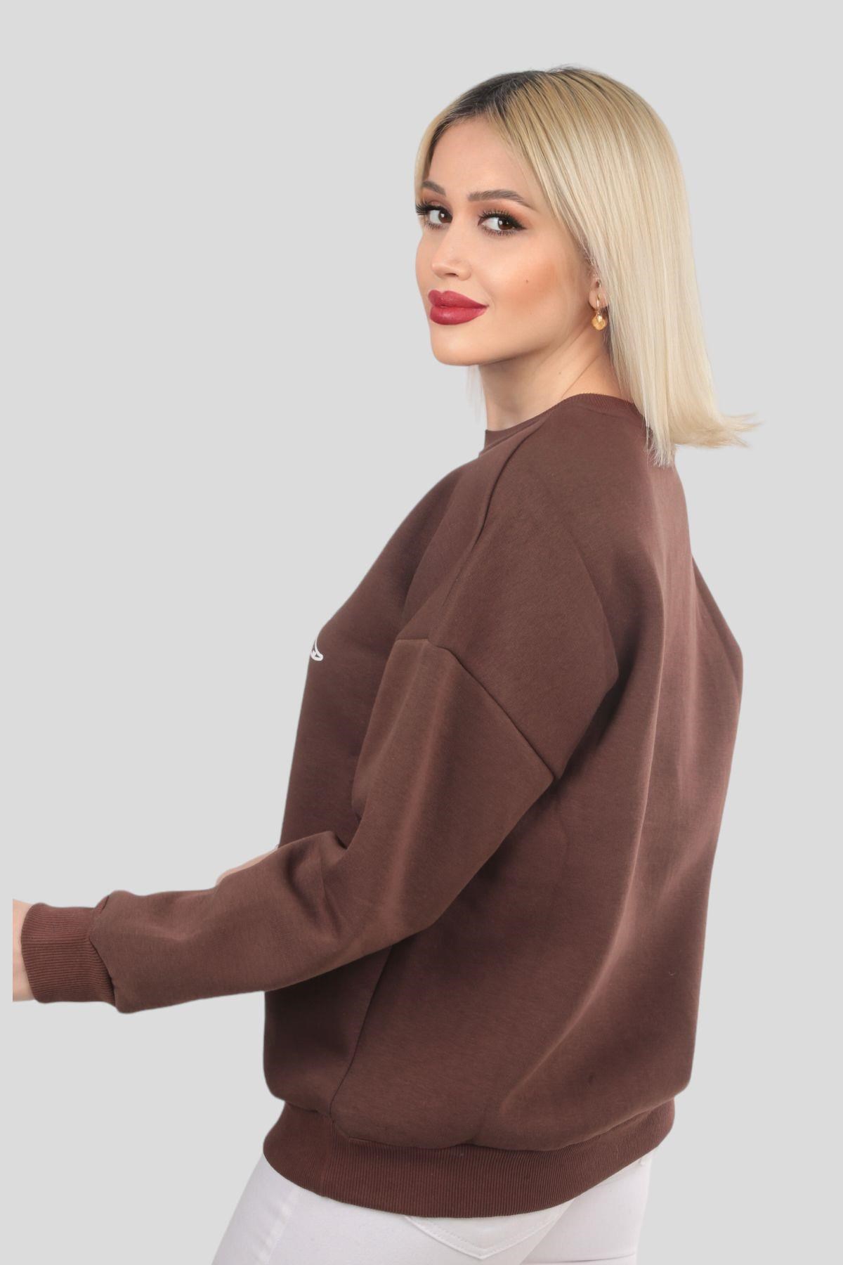 Acı Kahve Sun Moon Baskı Sweat 9016M