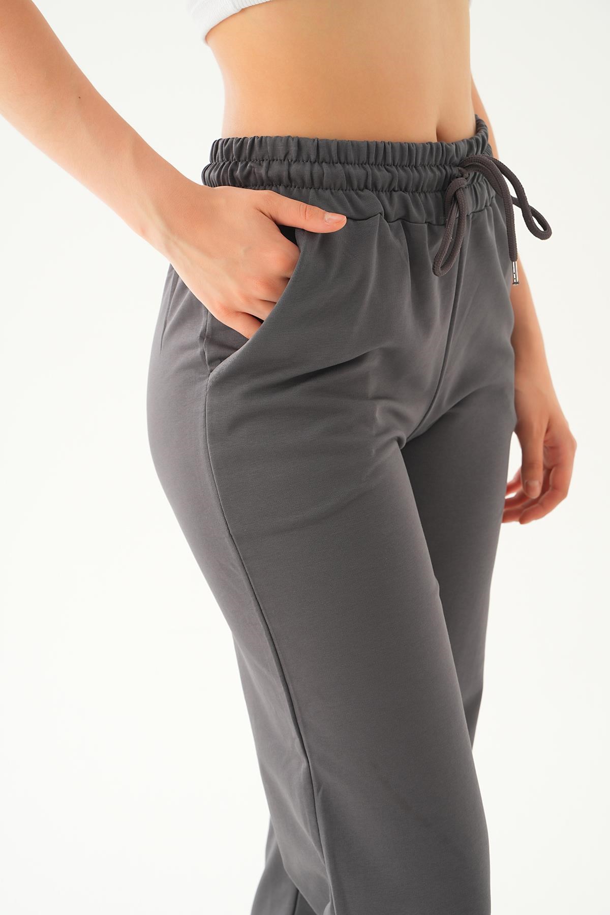 Antrasit Geniş Paça Eşofman 8241