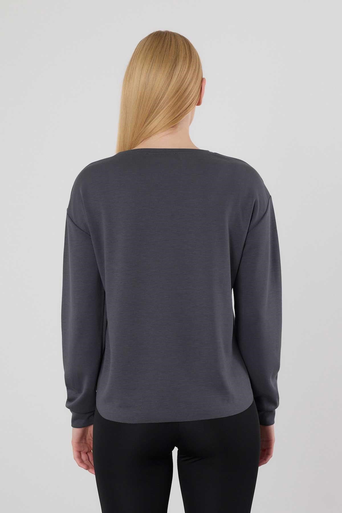 Antrasit Oval Kesim Oysho Sweat 3007