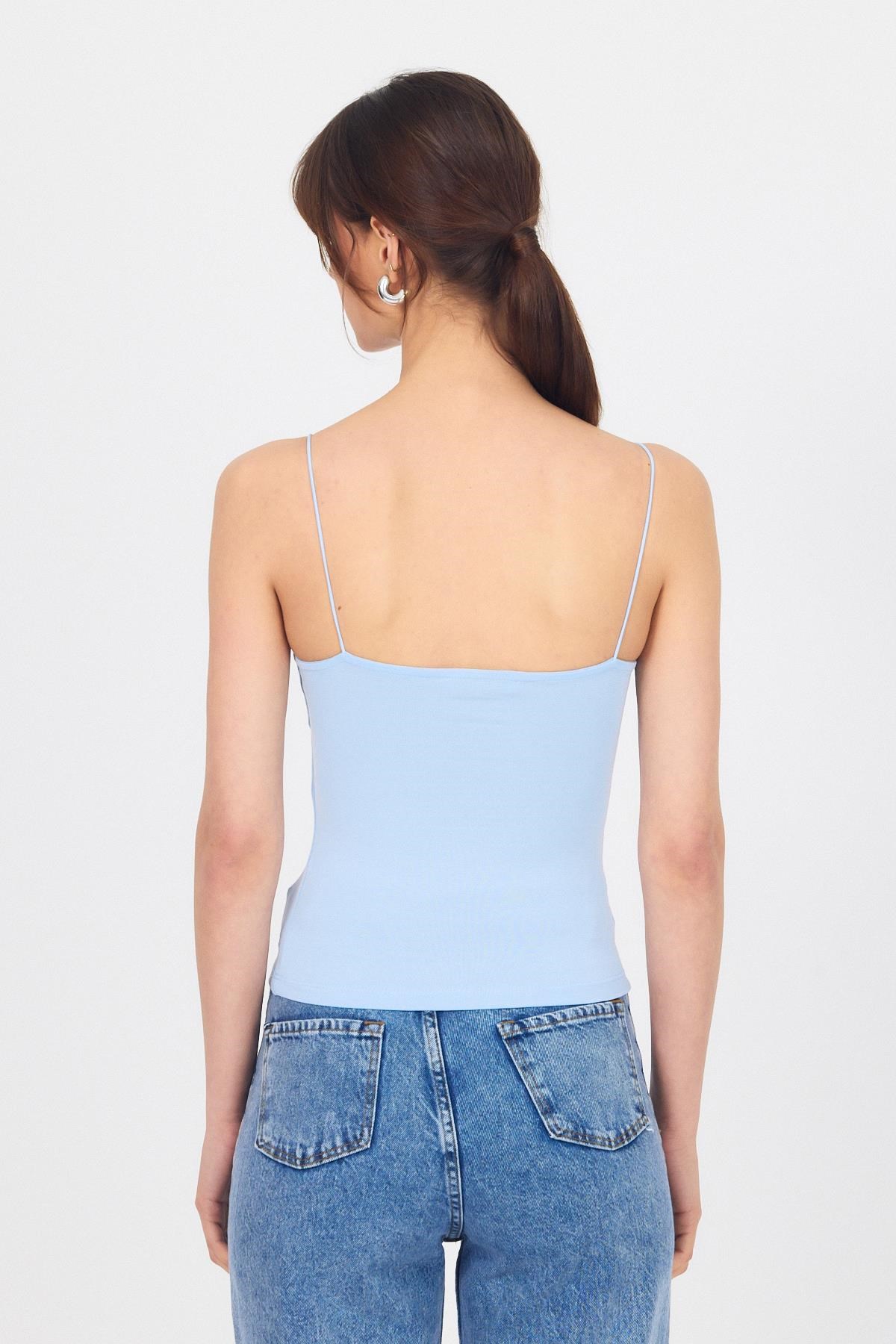 Bebe Mavi İnce Askılı Basic Atlet 848