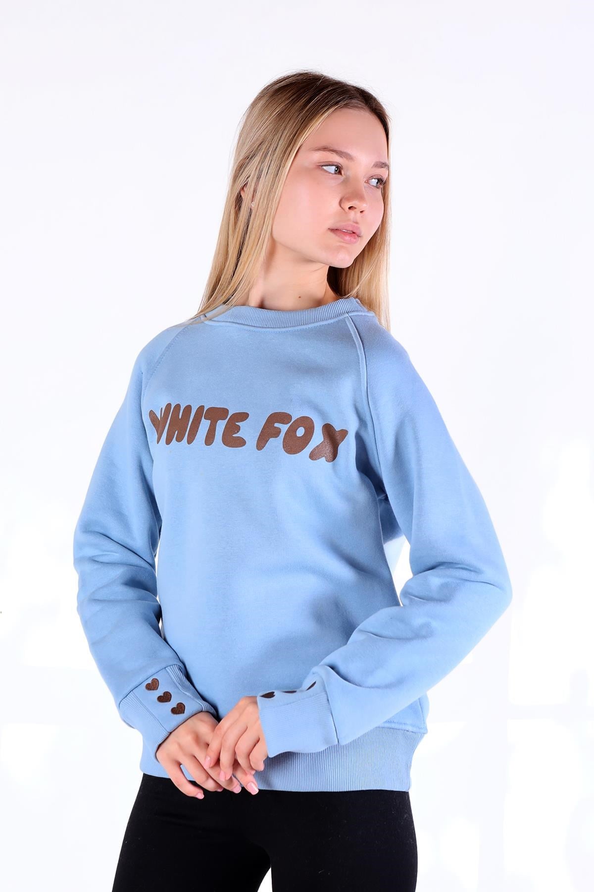 Bebe Mavi Whıte Fox Baskı Sweat 9149M