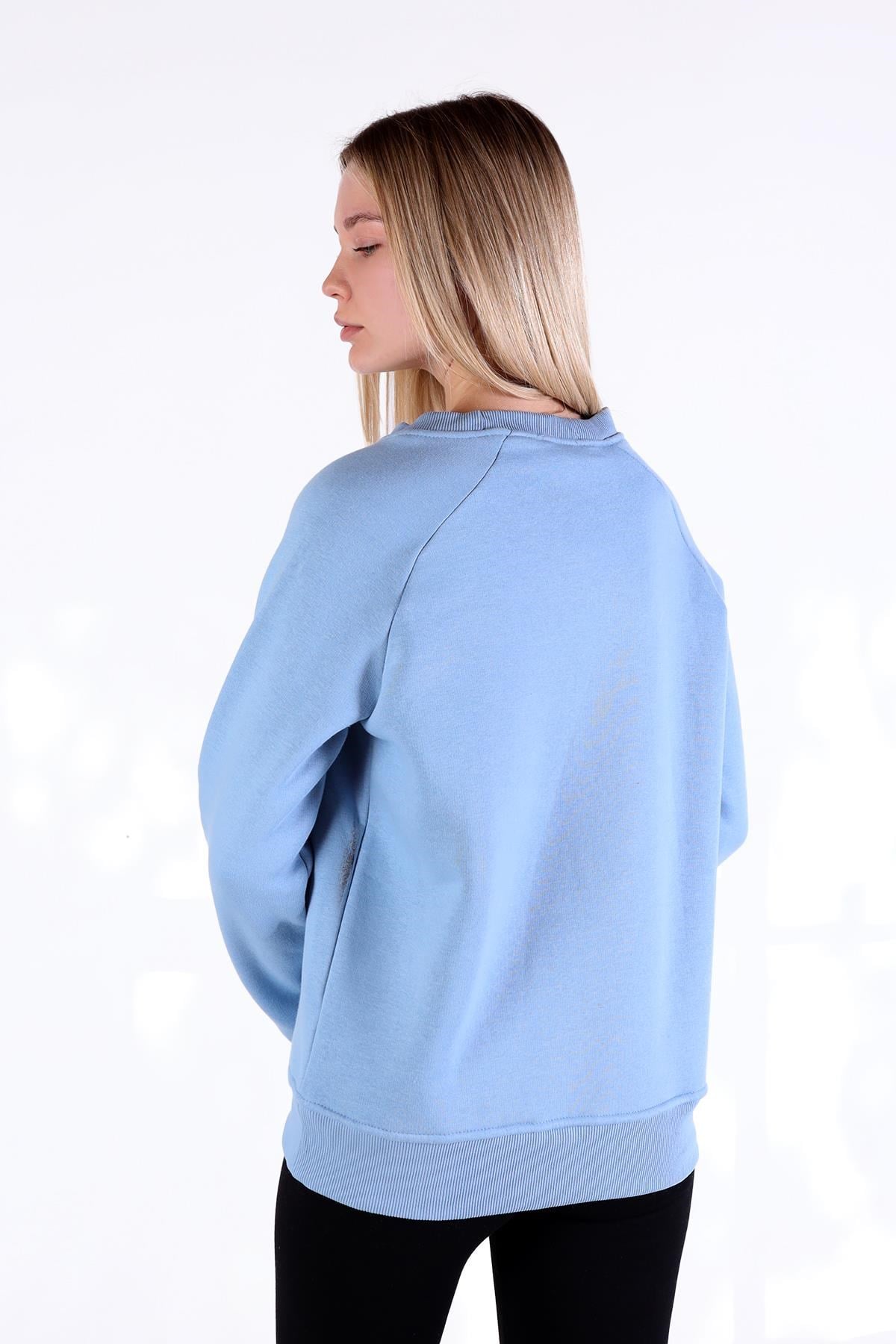 Bebe Mavi Whıte Fox Baskı Sweat 9149M