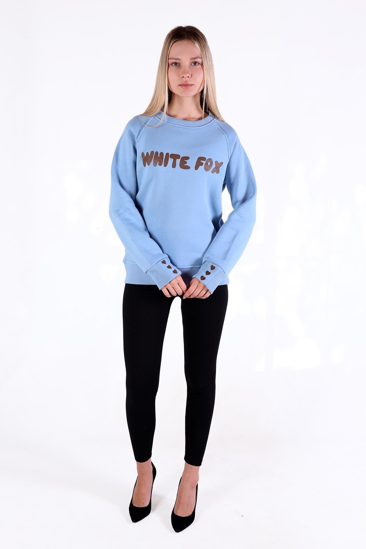 Bebe Mavi Whıte Fox Baskı Sweat 9149M