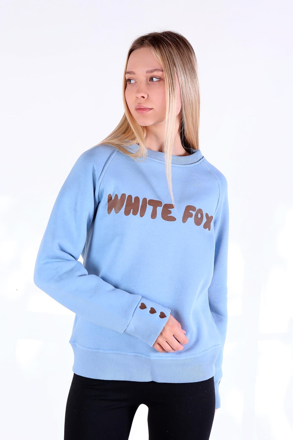 Bebe Mavi Whıte Fox Baskı Sweat 9149M
