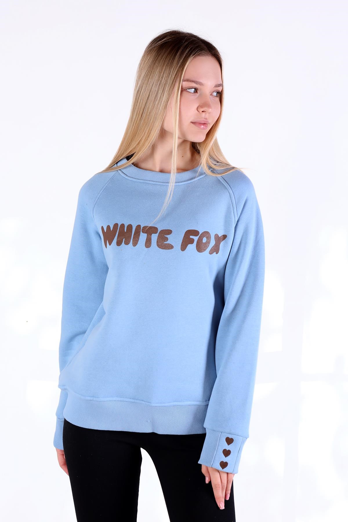 Bebe Mavi Whıte Fox Baskı Sweat 9149M