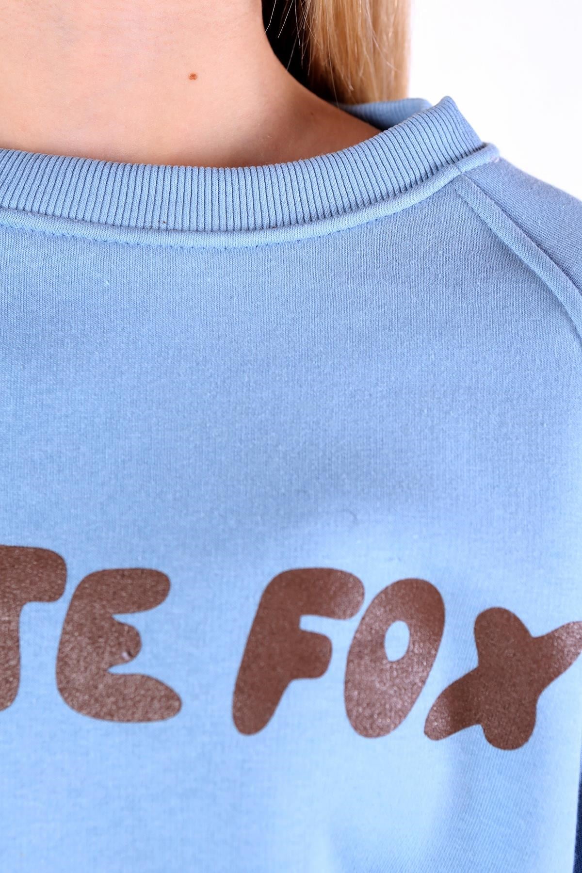 Bebe Mavi Whıte Fox Baskı Sweat 9149M