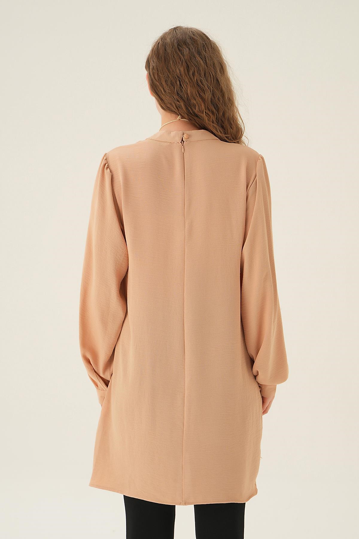 Bej Püsküllü Tunik 25054