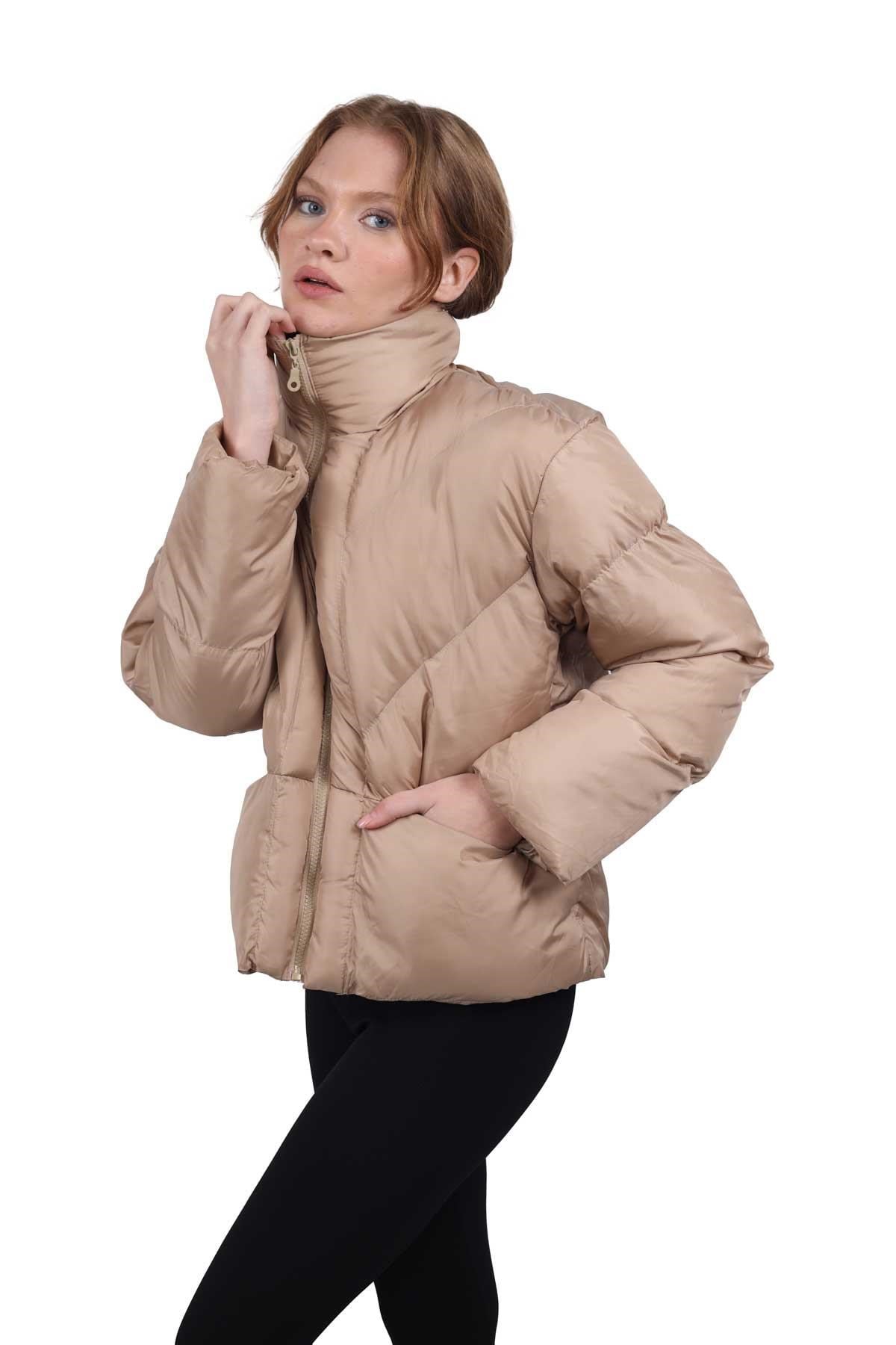 Bej Şişme Mont 3005