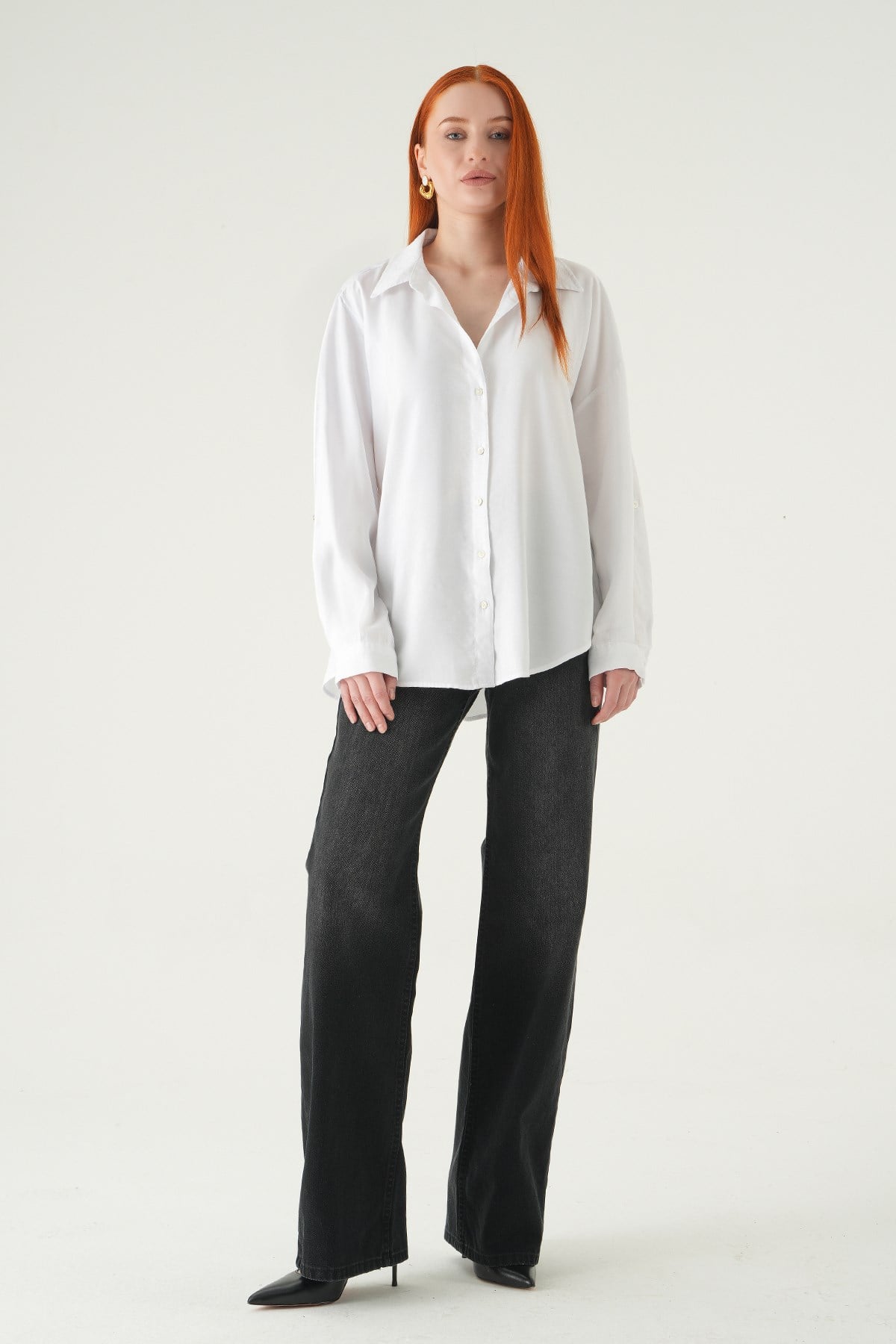 Beyaz Oversize Gömlek 2893
