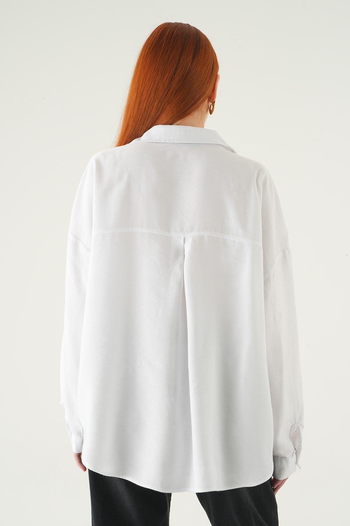 Beyaz Oversize Gömlek 2893