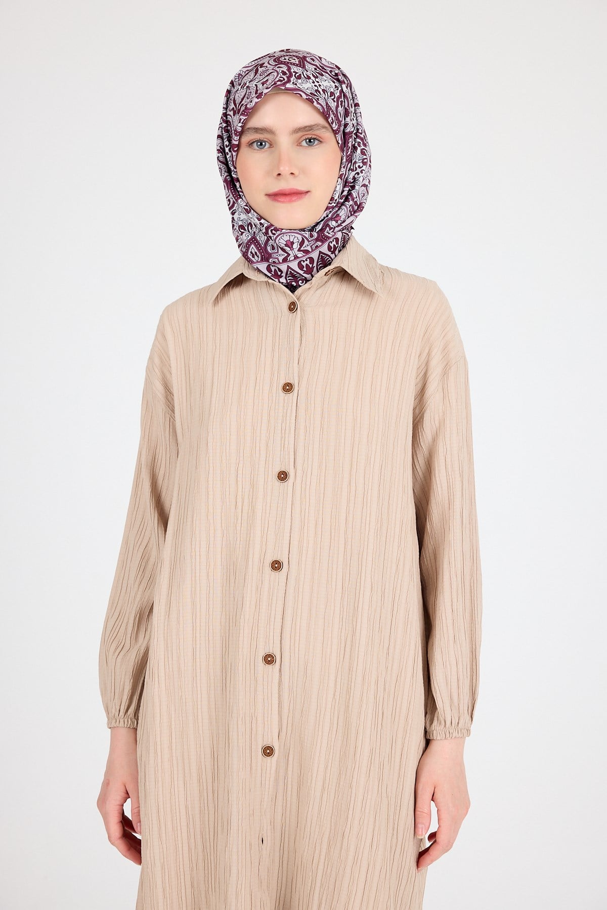 Bordo Etnik Desenli Eşarp 3013