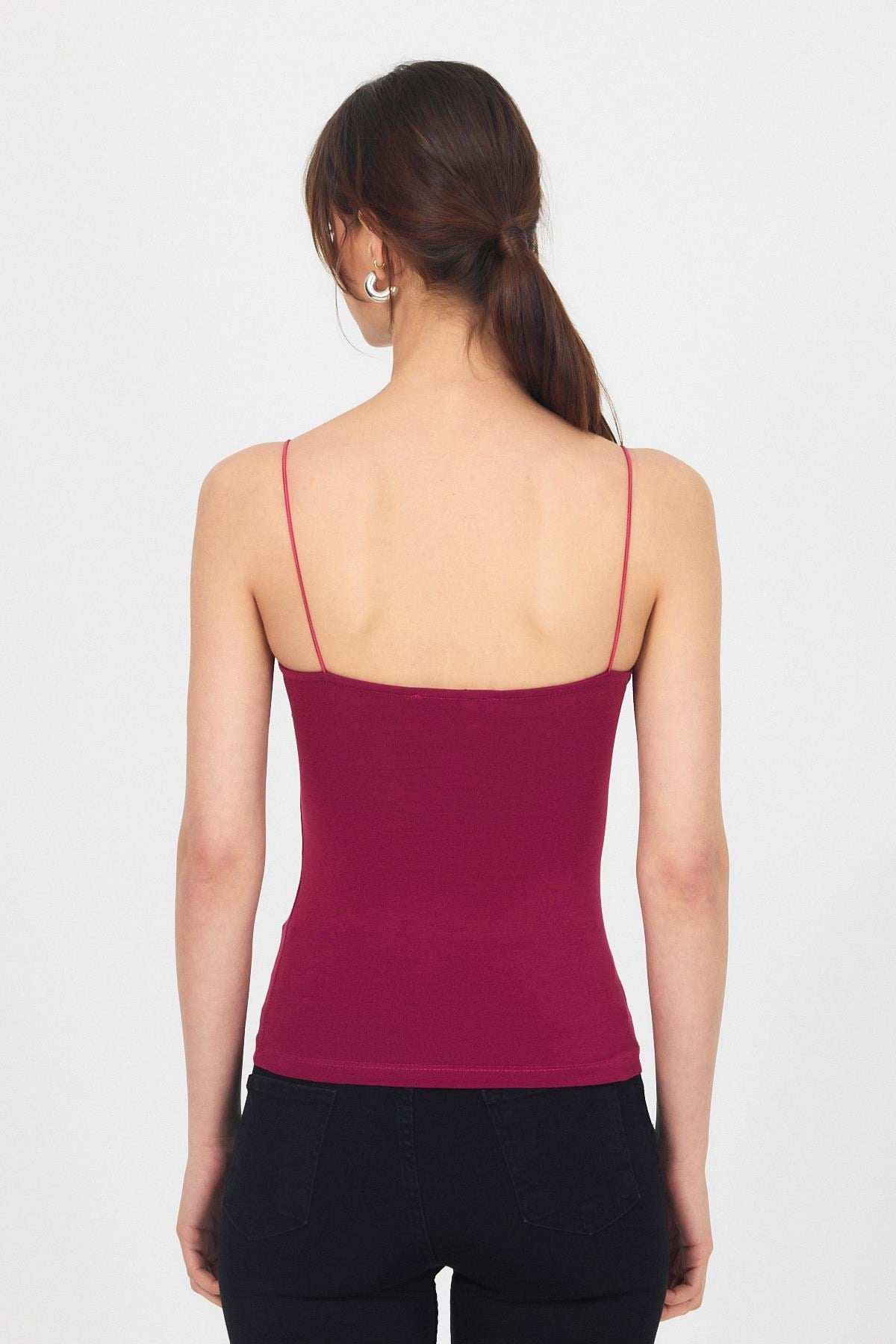 Bordo İnce Askılı Basic Atlet 848