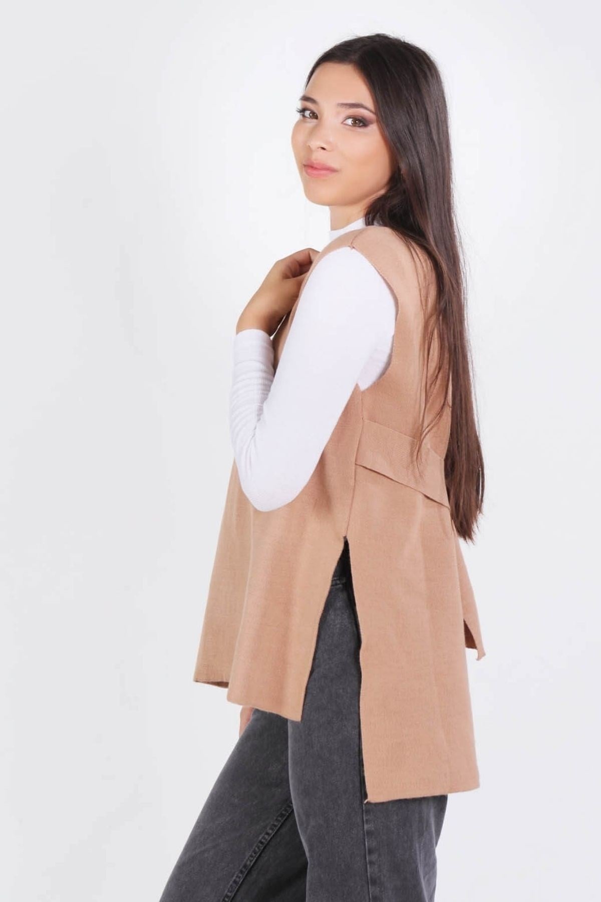 Camel Bağlamalı Süveter 614
