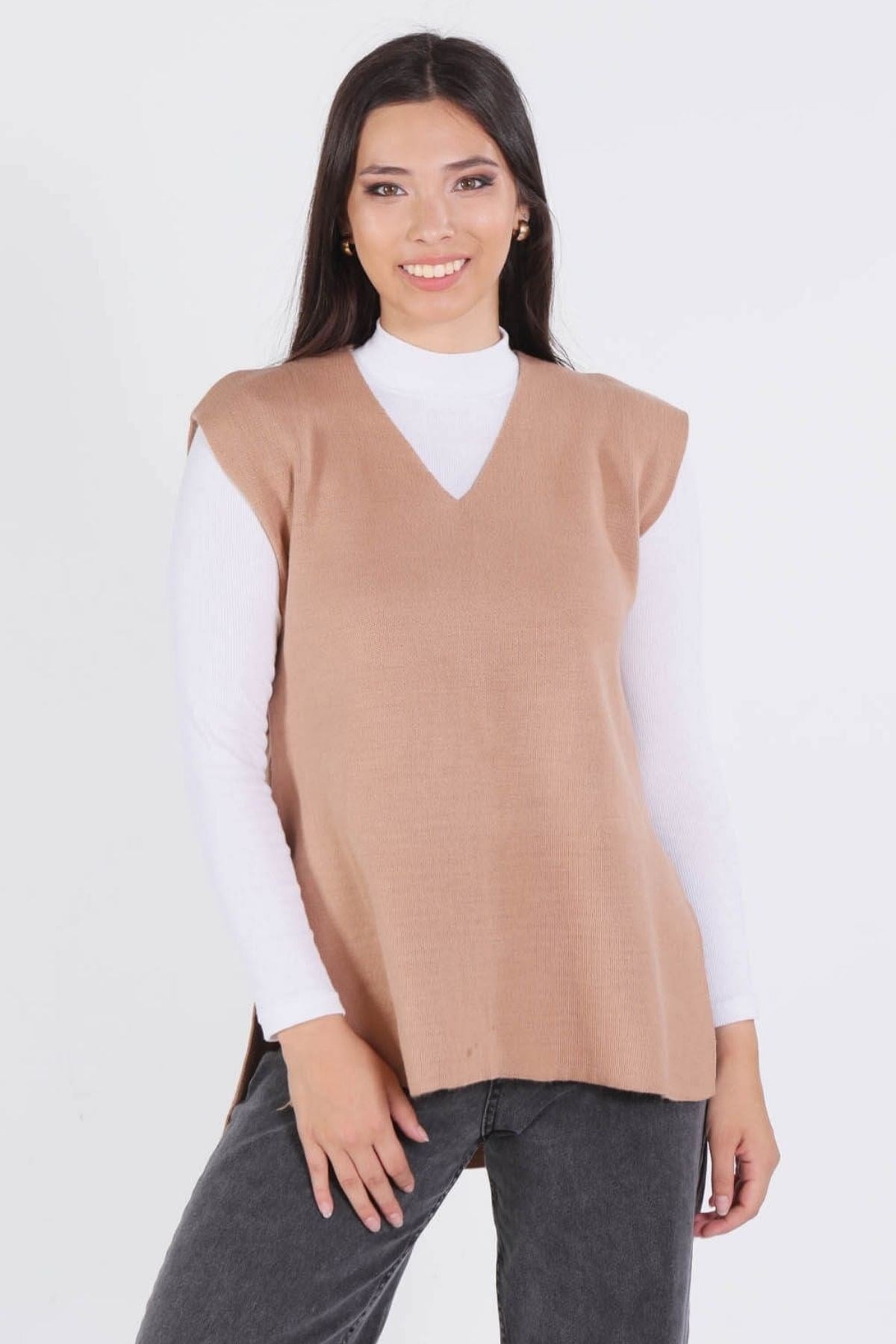 Camel Bağlamalı Süveter 614