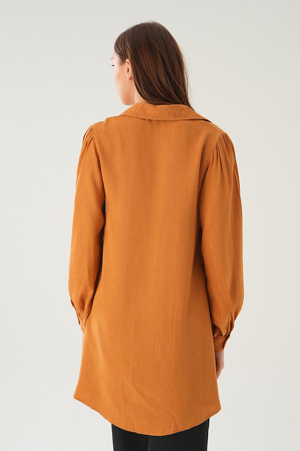 Camel Balon Kol Desenli Tunik 4208A
