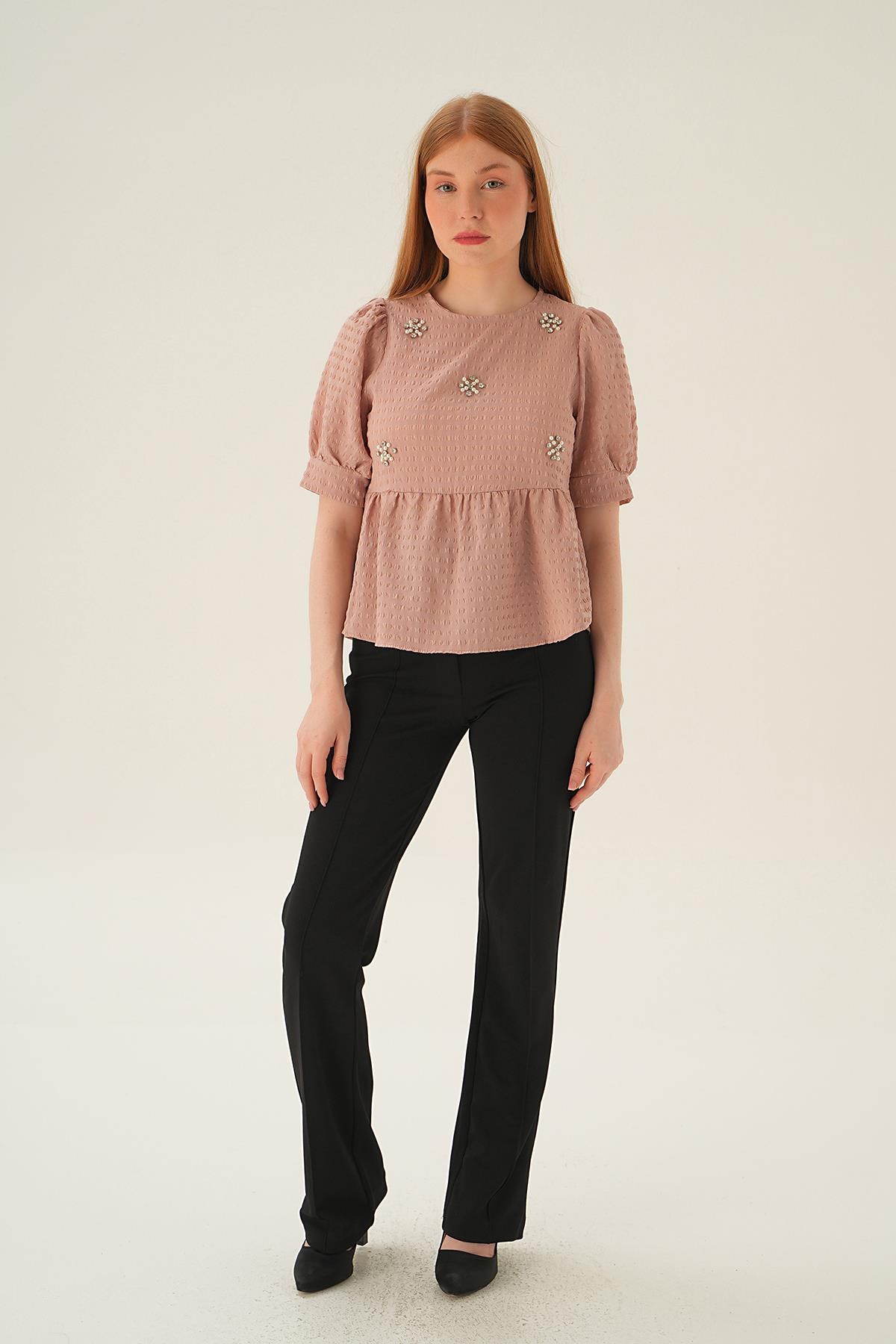 Camel Bisiklet Yaka Bluz 4106