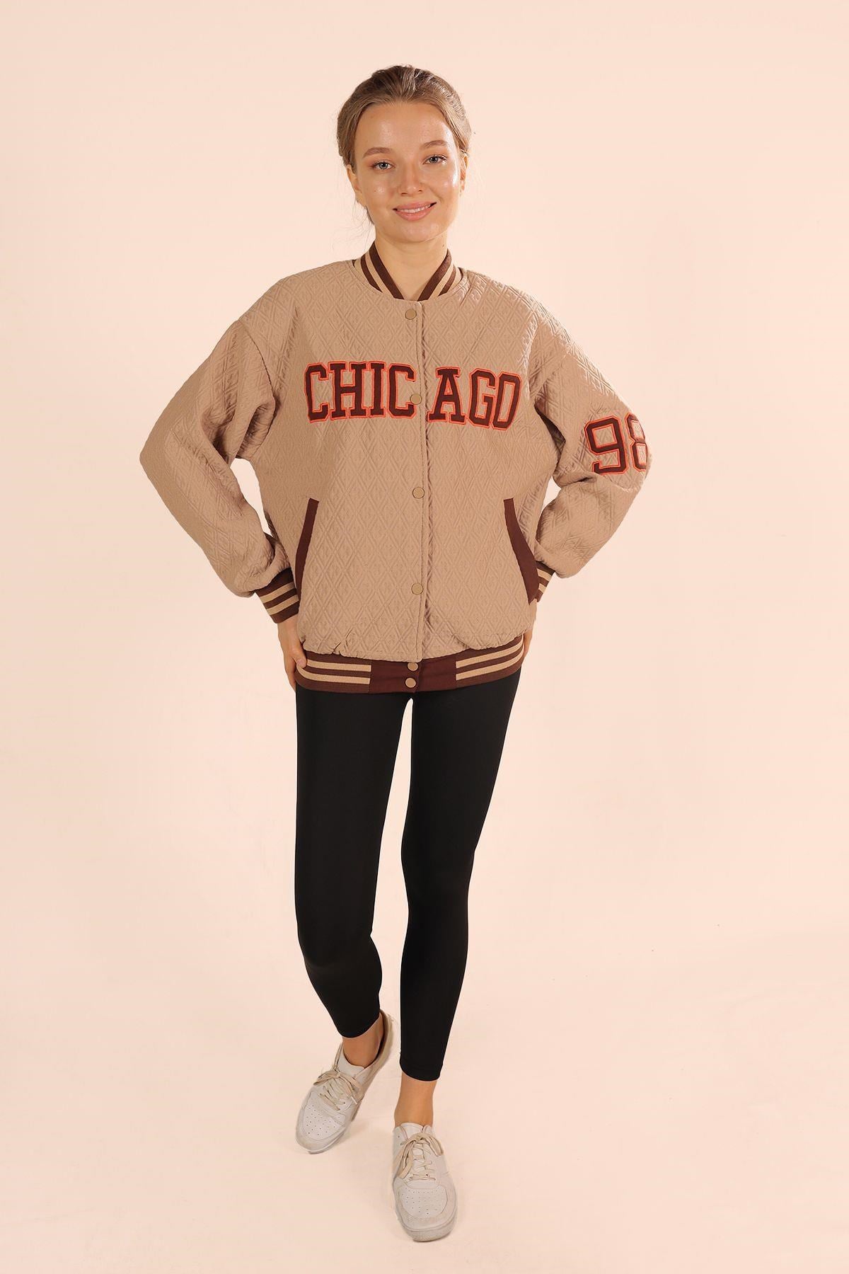 Camel Chicago Nakış Kolej Ceket 1028