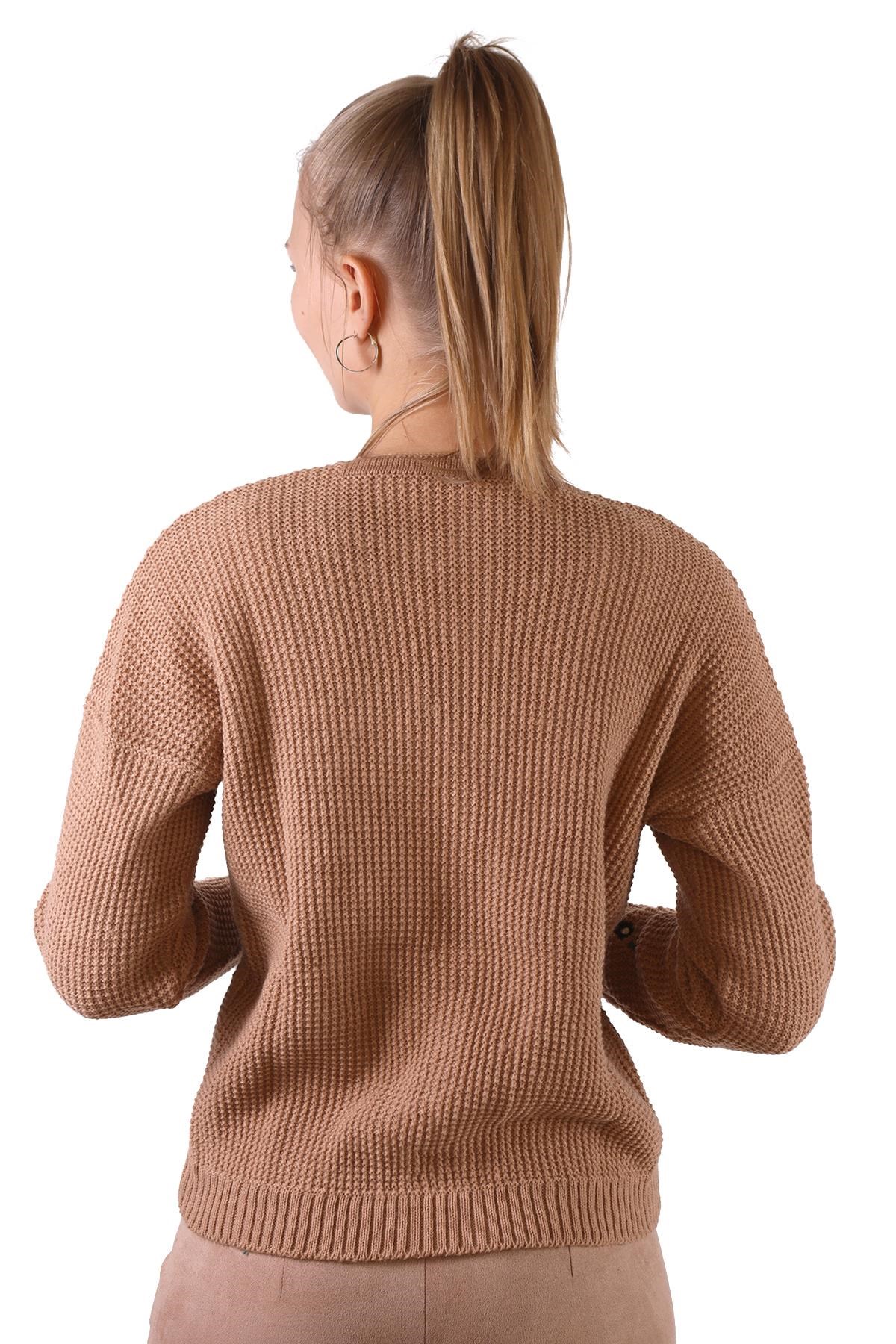 Camel Çiçekli Kısa Hırka 384