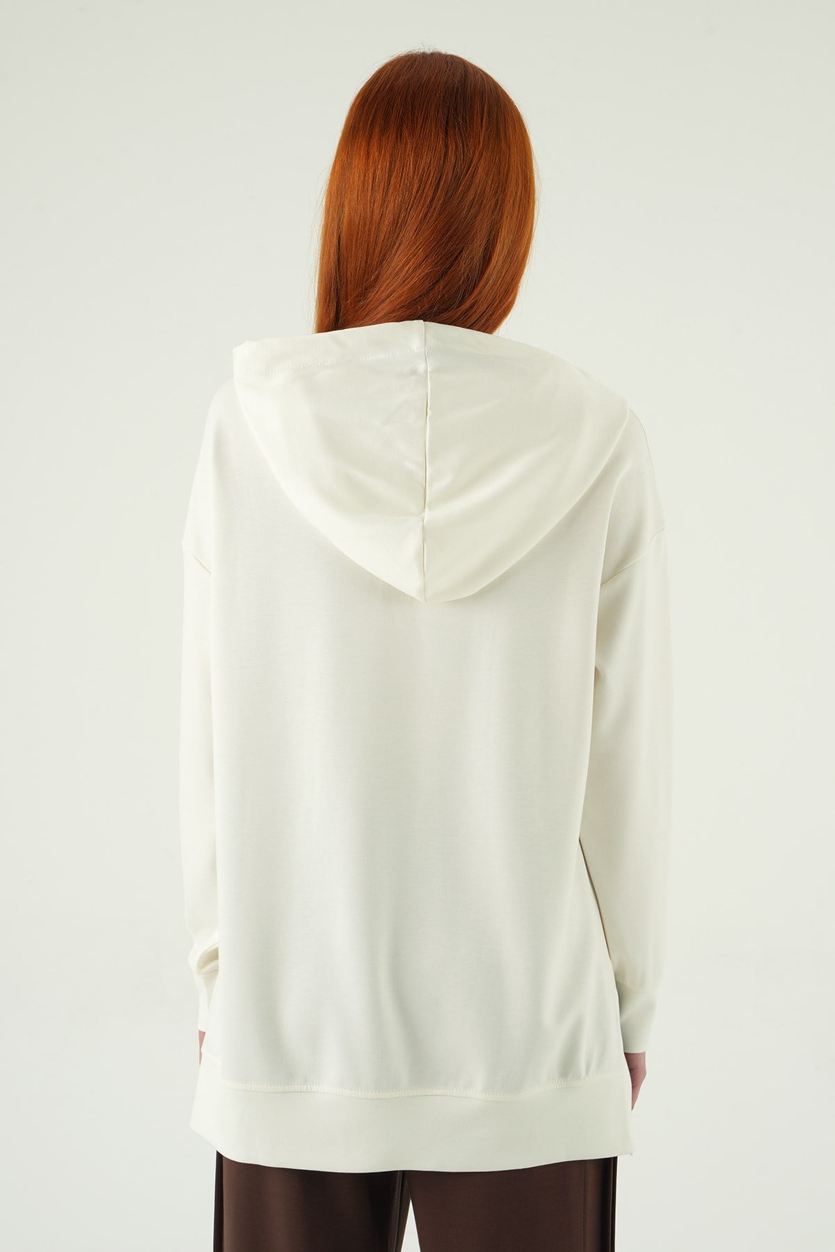 Ekru Kapüşonlu Tunik 8309A