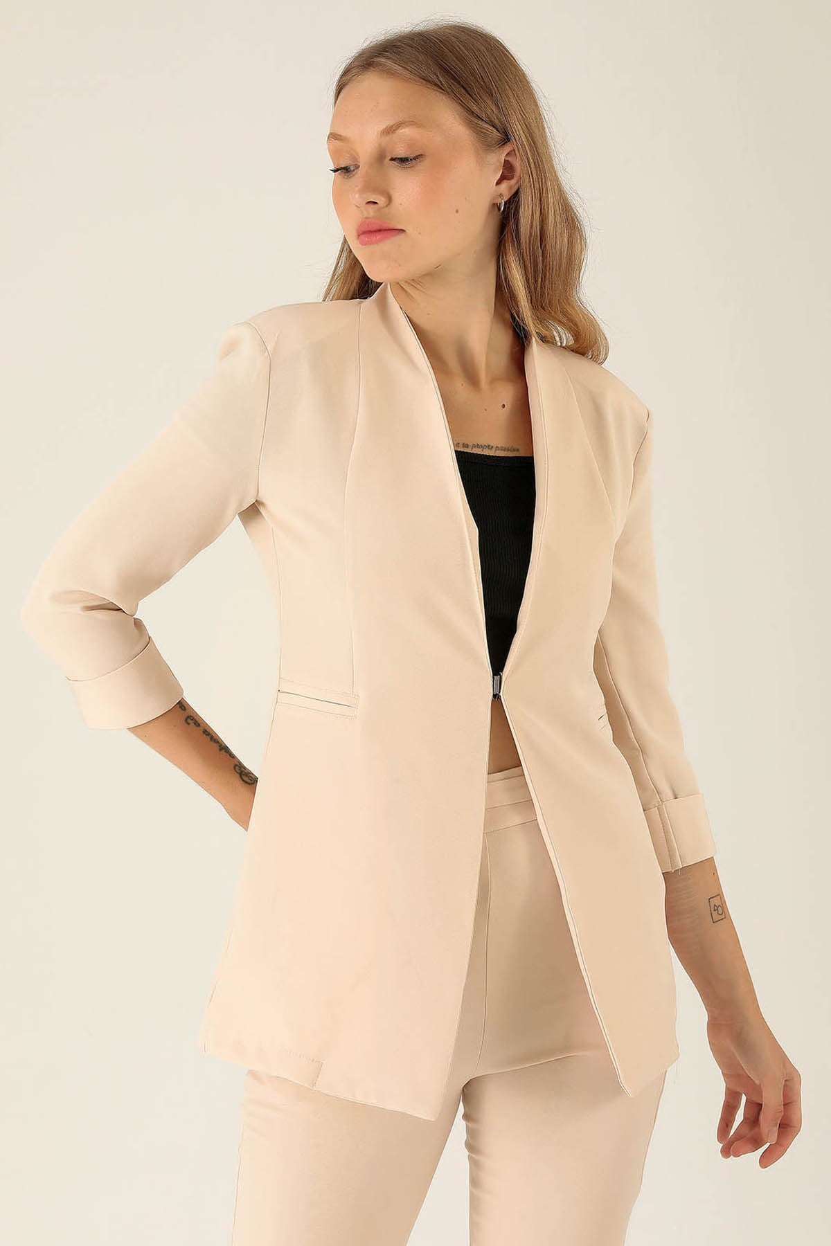 Fakir Kol Ceket - 6005A Taş
