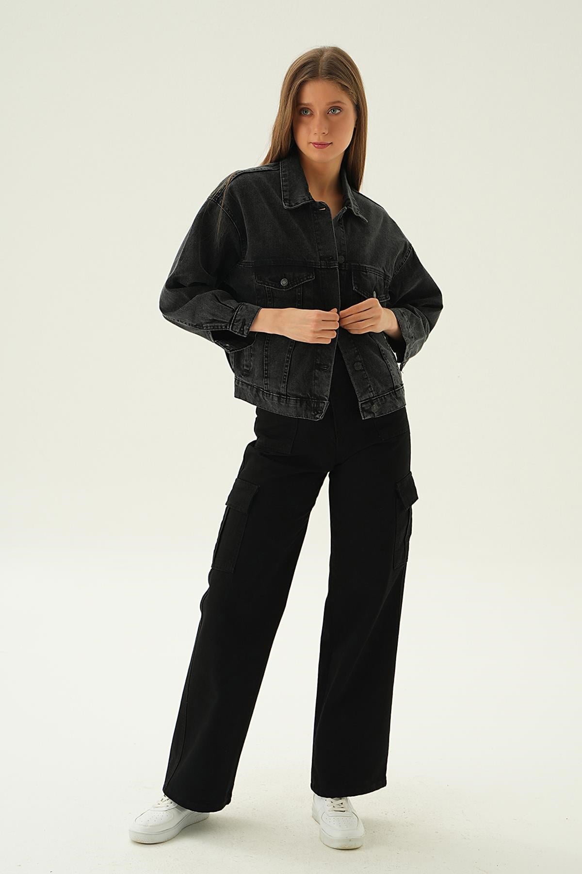 Füme Oversize Kot Ceket 7084