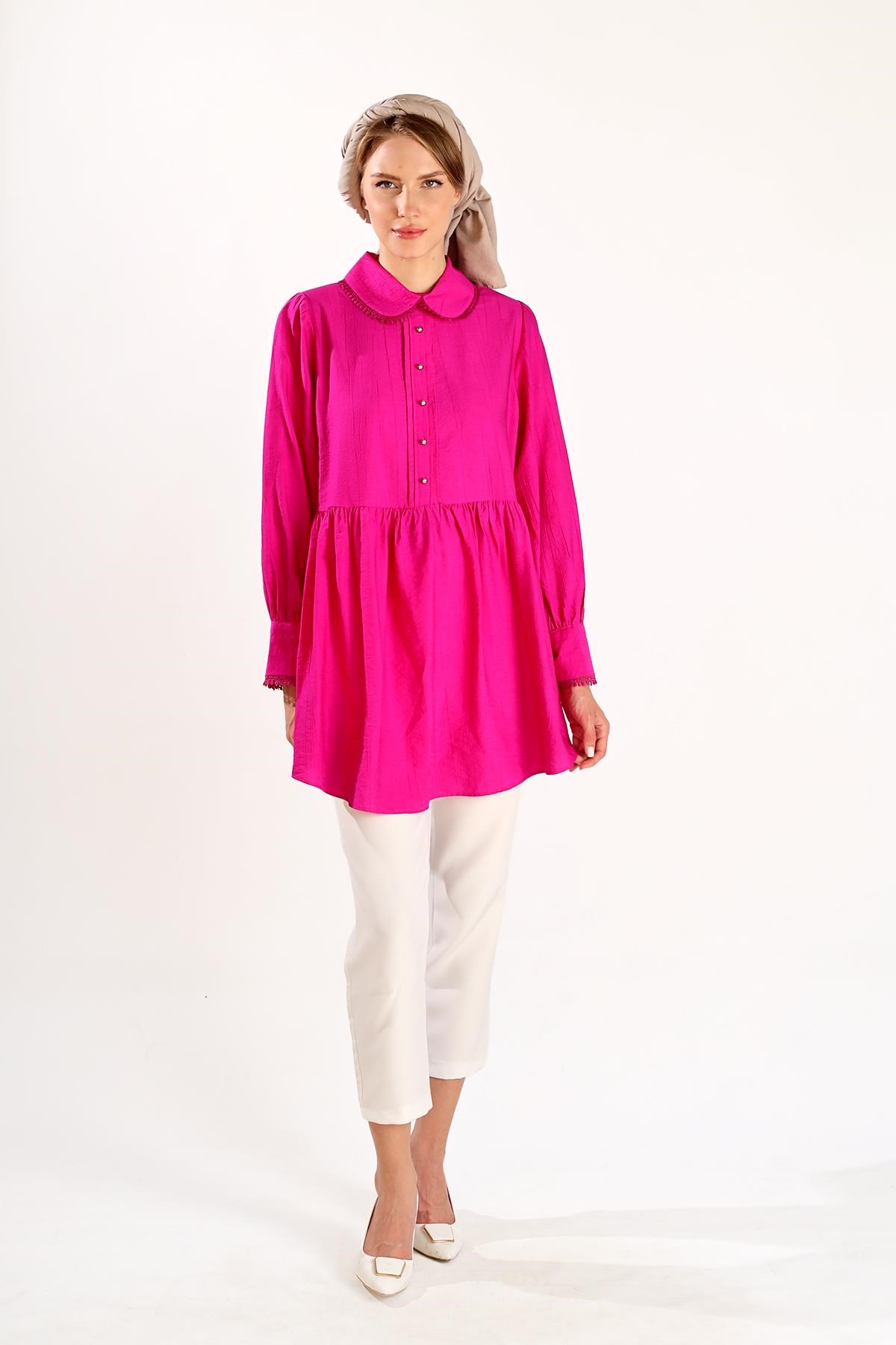 Fuşya Bebe Yaka Tunik 4069A