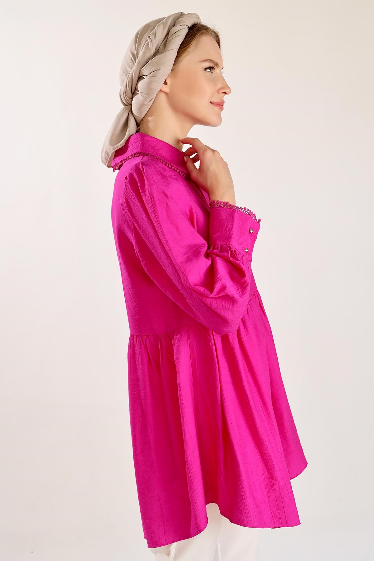 Fuşya Bebe Yaka Tunik 4069A