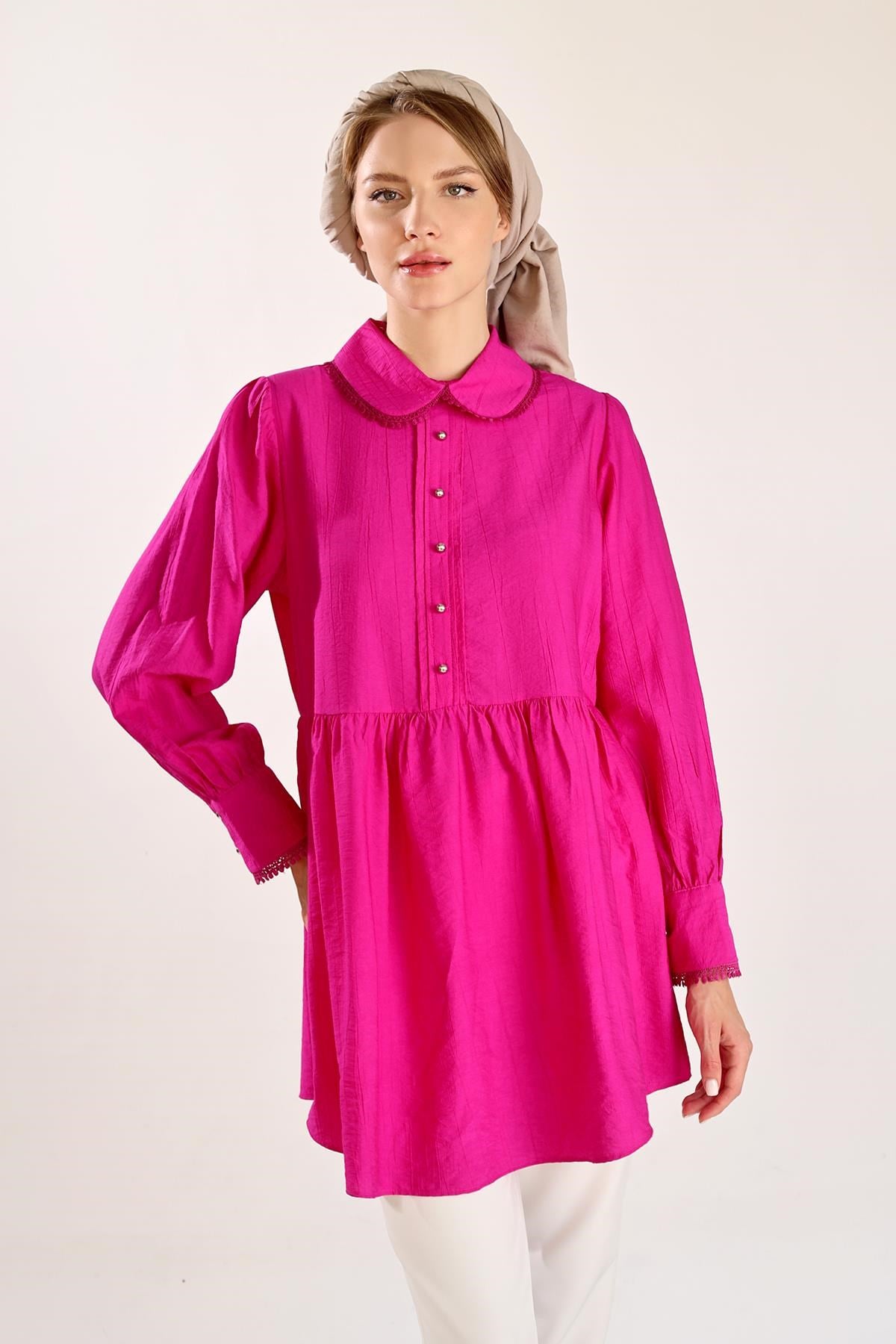 Fuşya Bebe Yaka Tunik 4069A