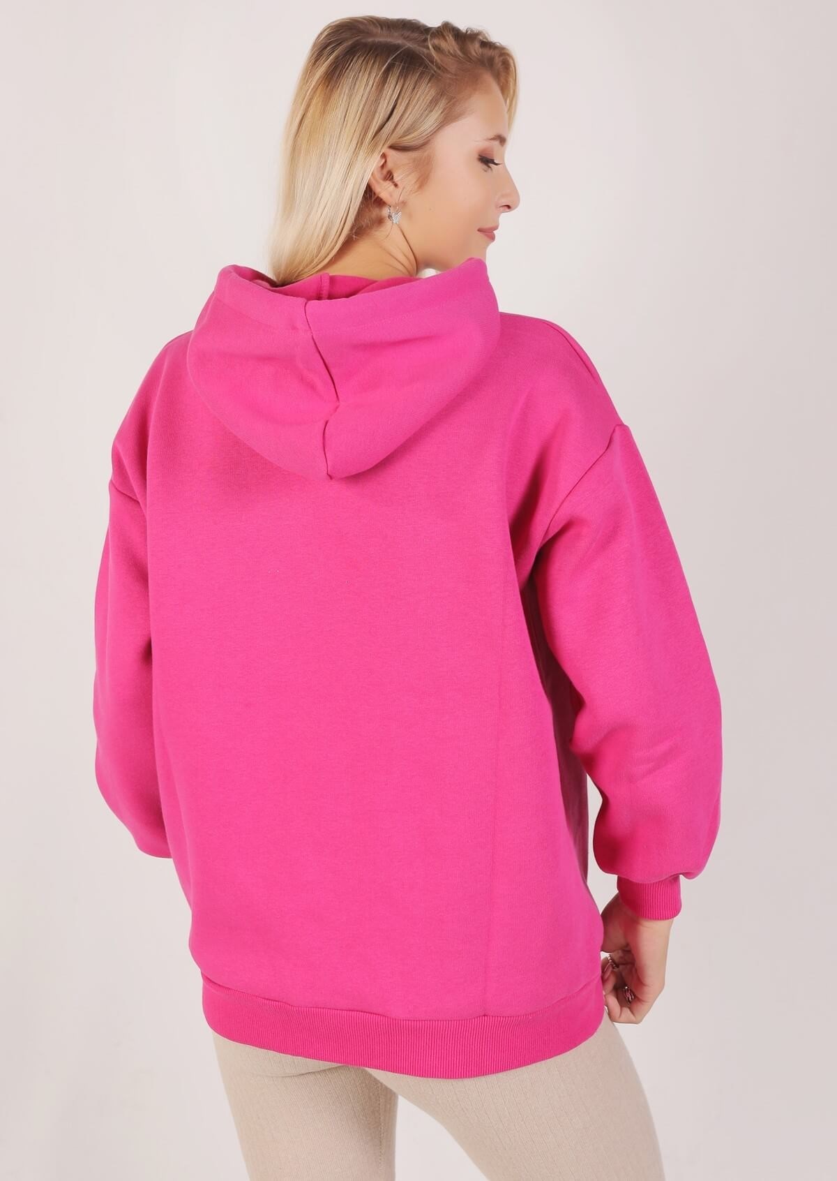 Fuşya Oversize Bağcıklı Sweat 8135M