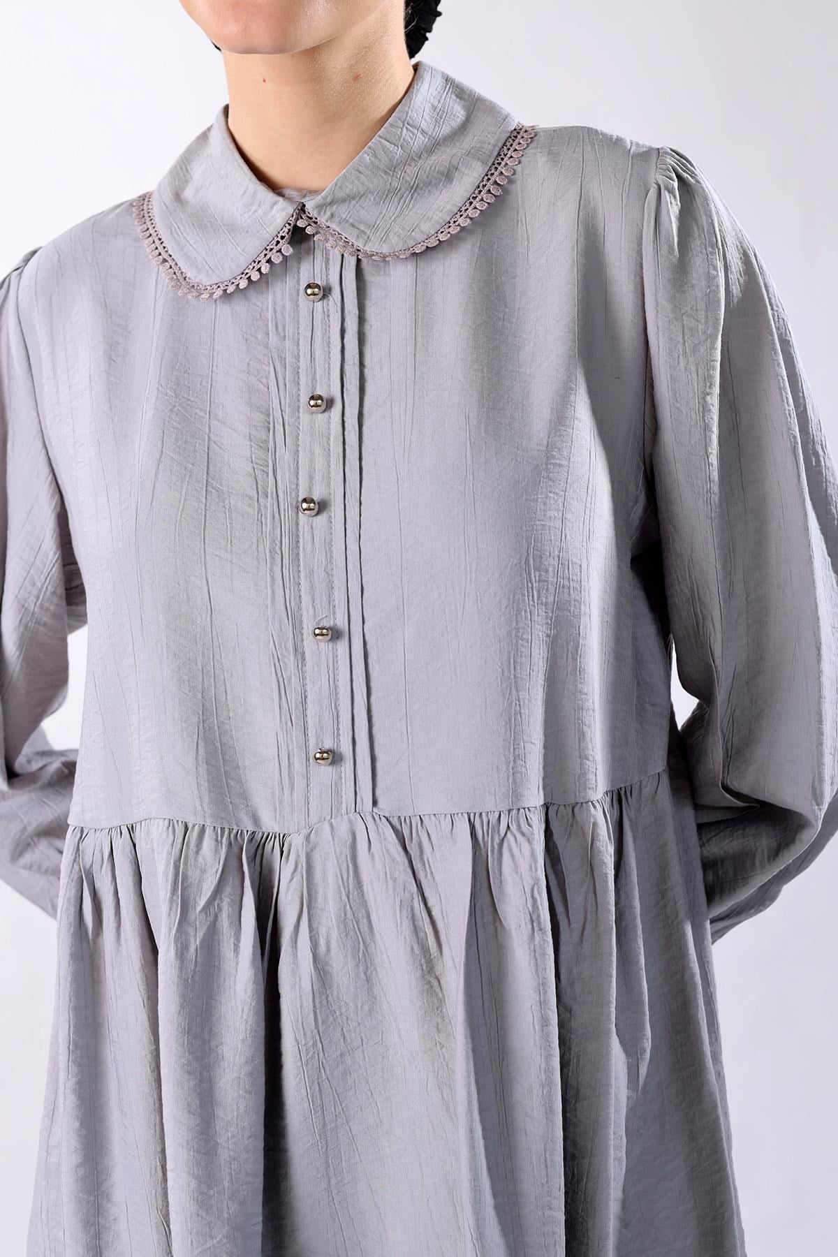 Gri Bebe Yaka Tunik 4069A