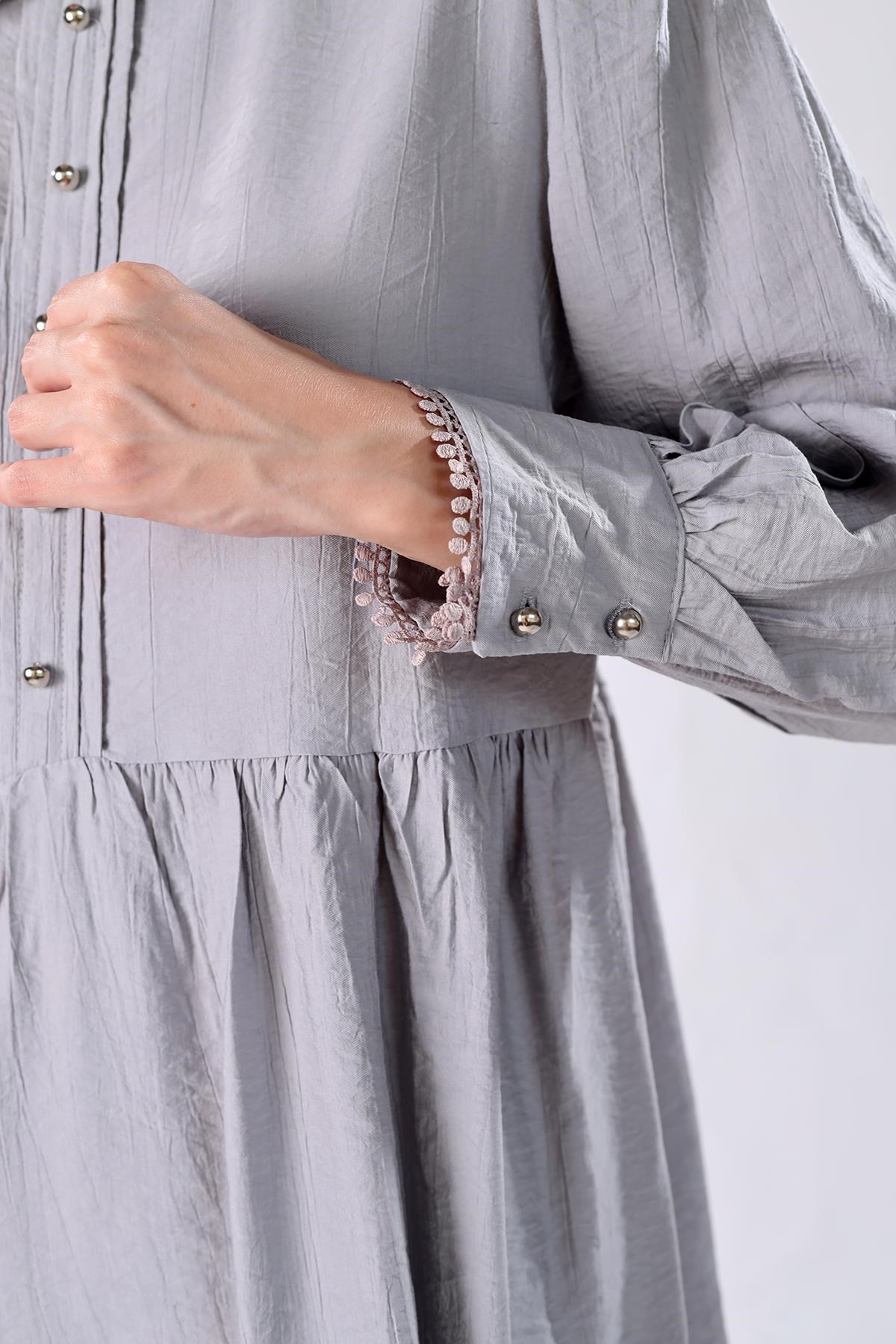 Gri Bebe Yaka Tunik 4069A