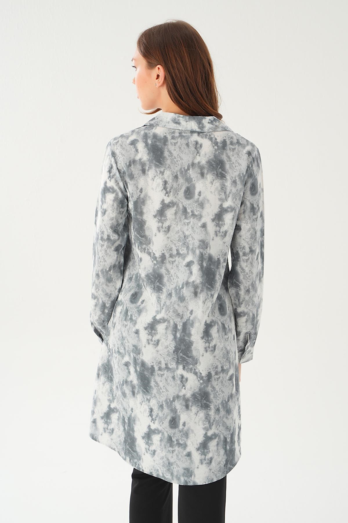 Gri Desenli Tunik 4236A