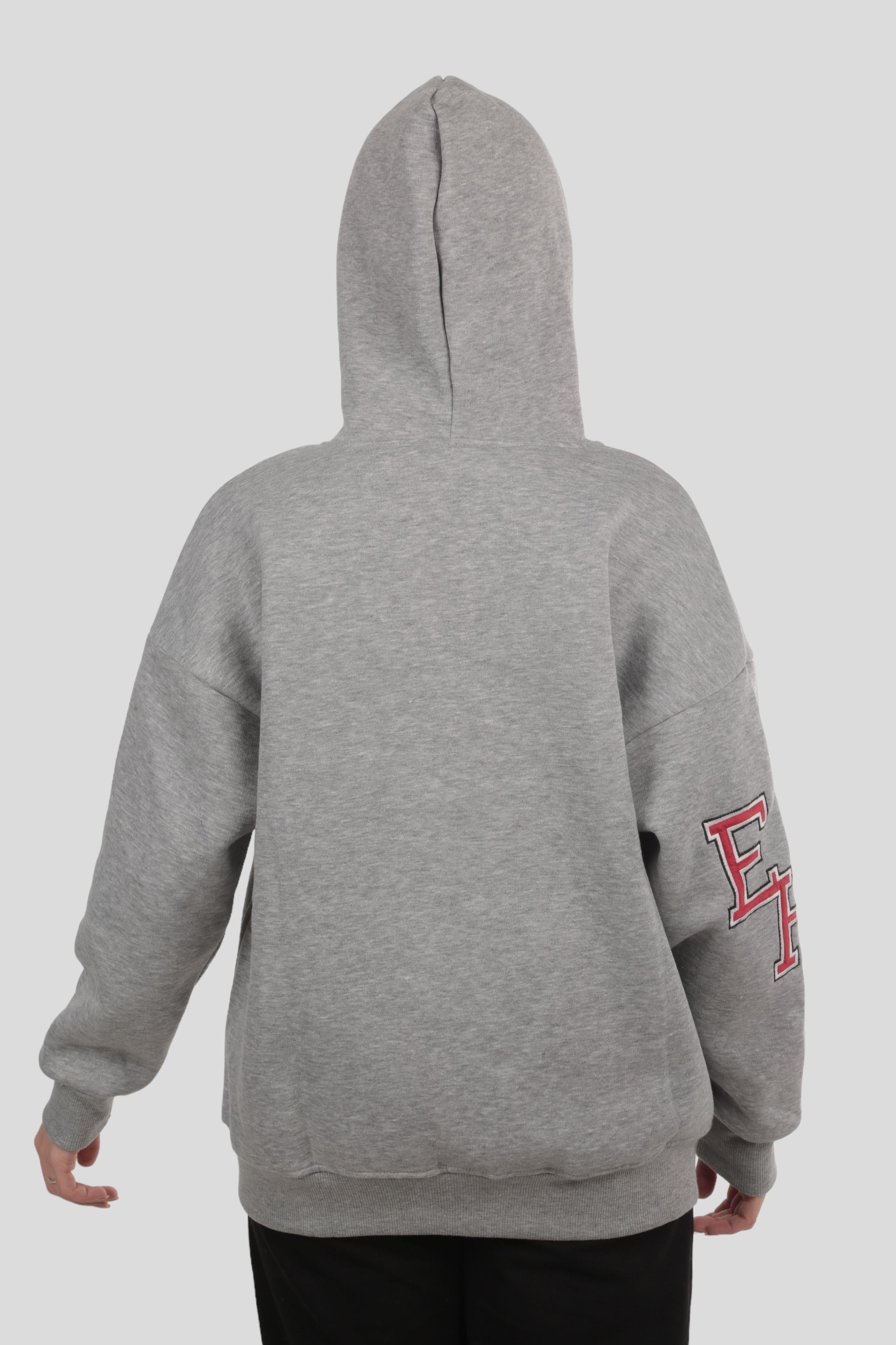 Gri Kapüşonlu Fermuarlı Sweat 3410