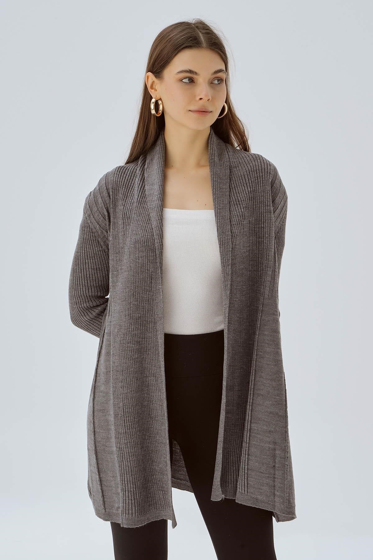 Gri Simli Hırka 3345