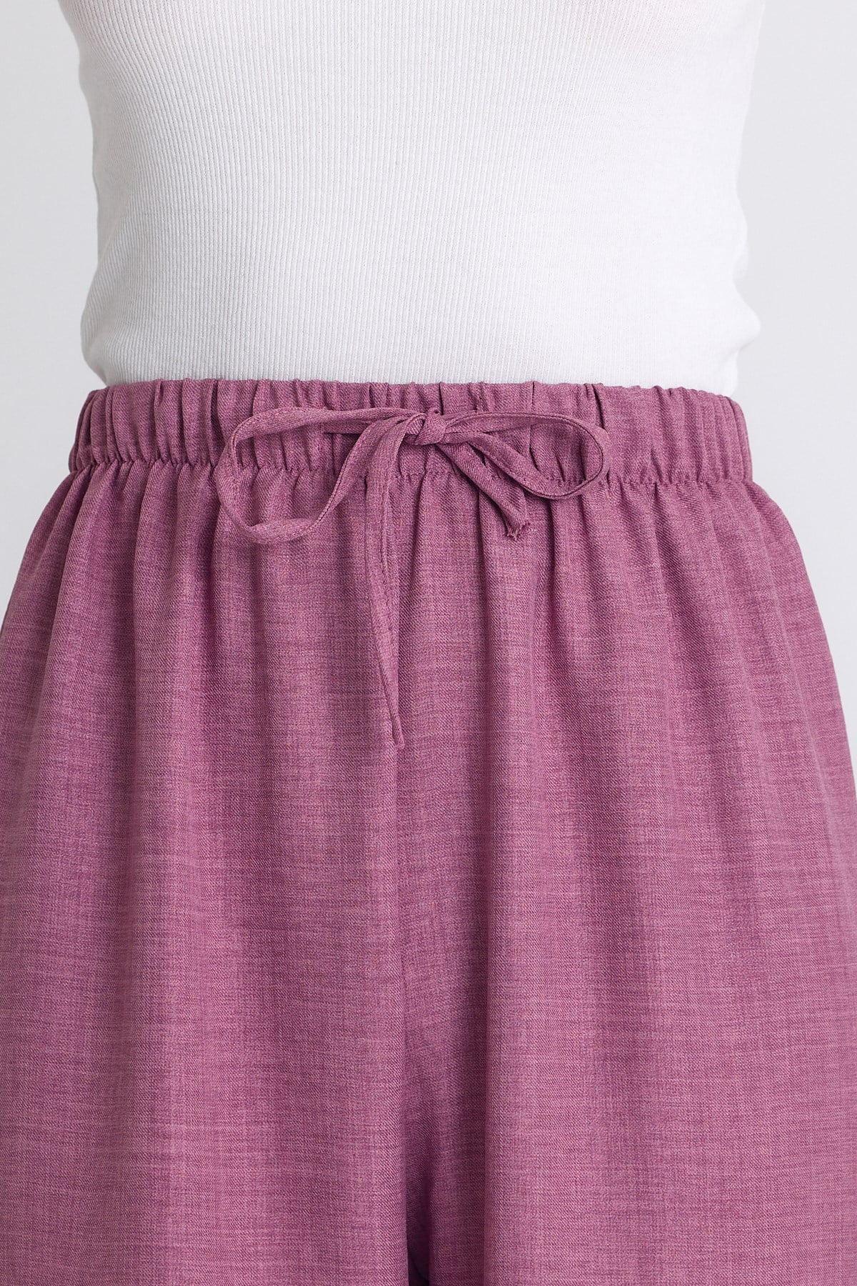 Gül Bel Lastikli Pamuklu Örme Pantolon 8045A