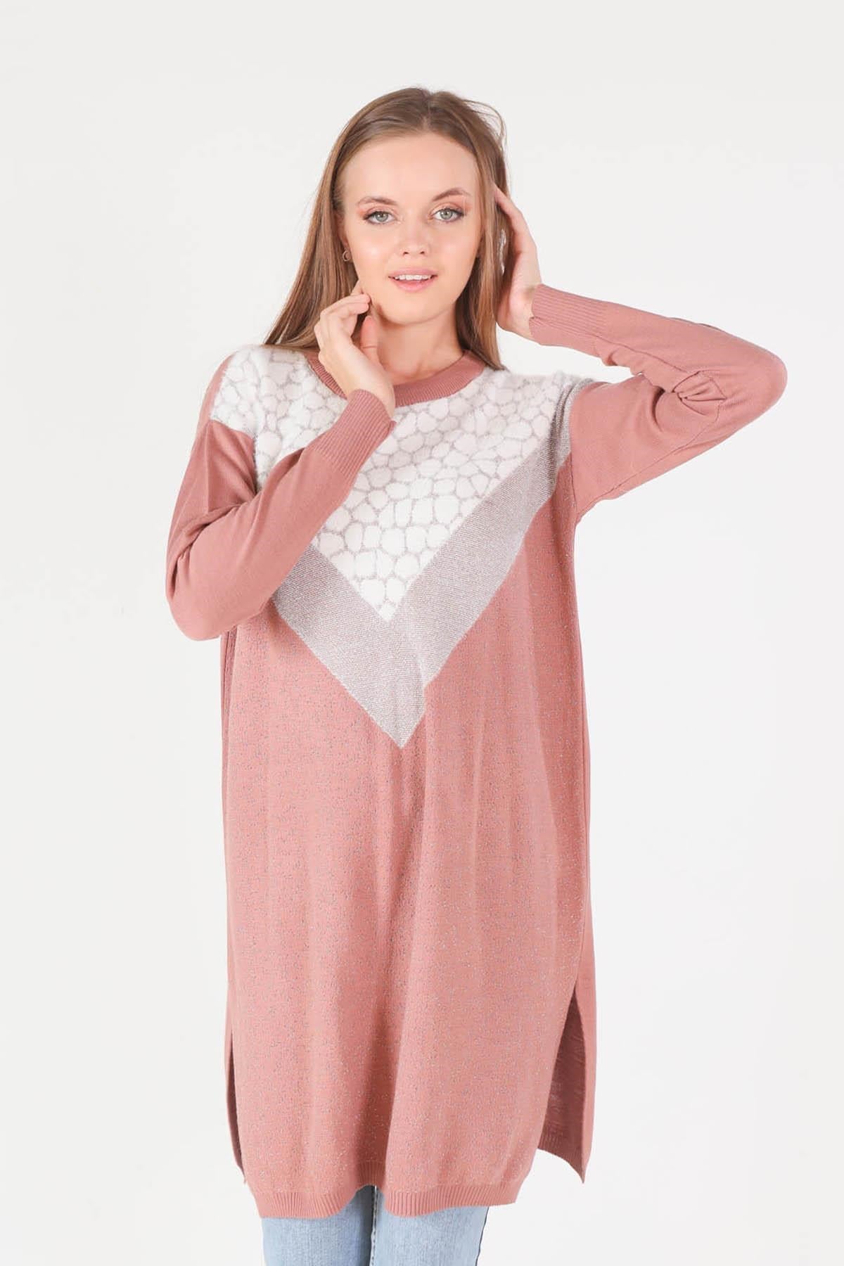 Gül Simli Triko Tunik 1475