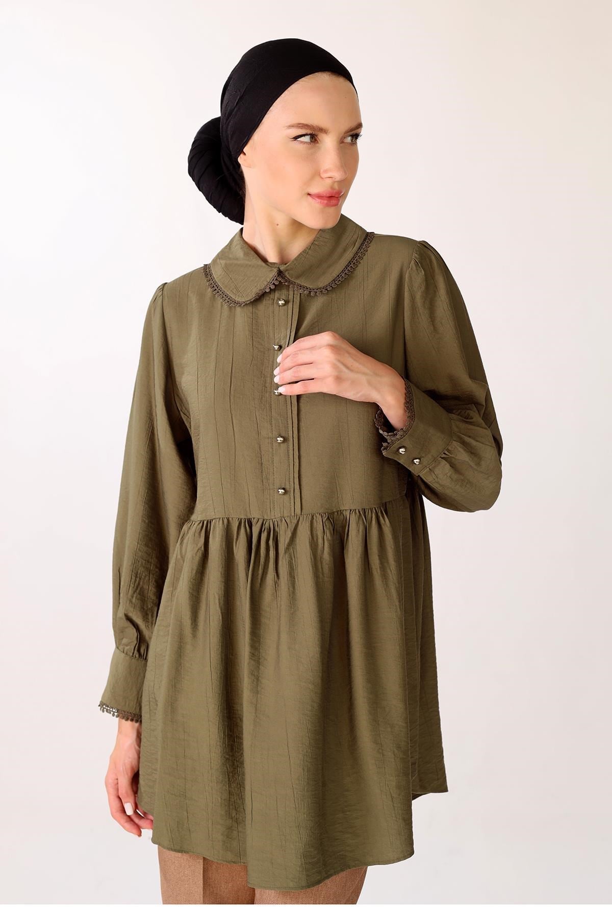 Haki Bebe Yaka Tunik 4069A