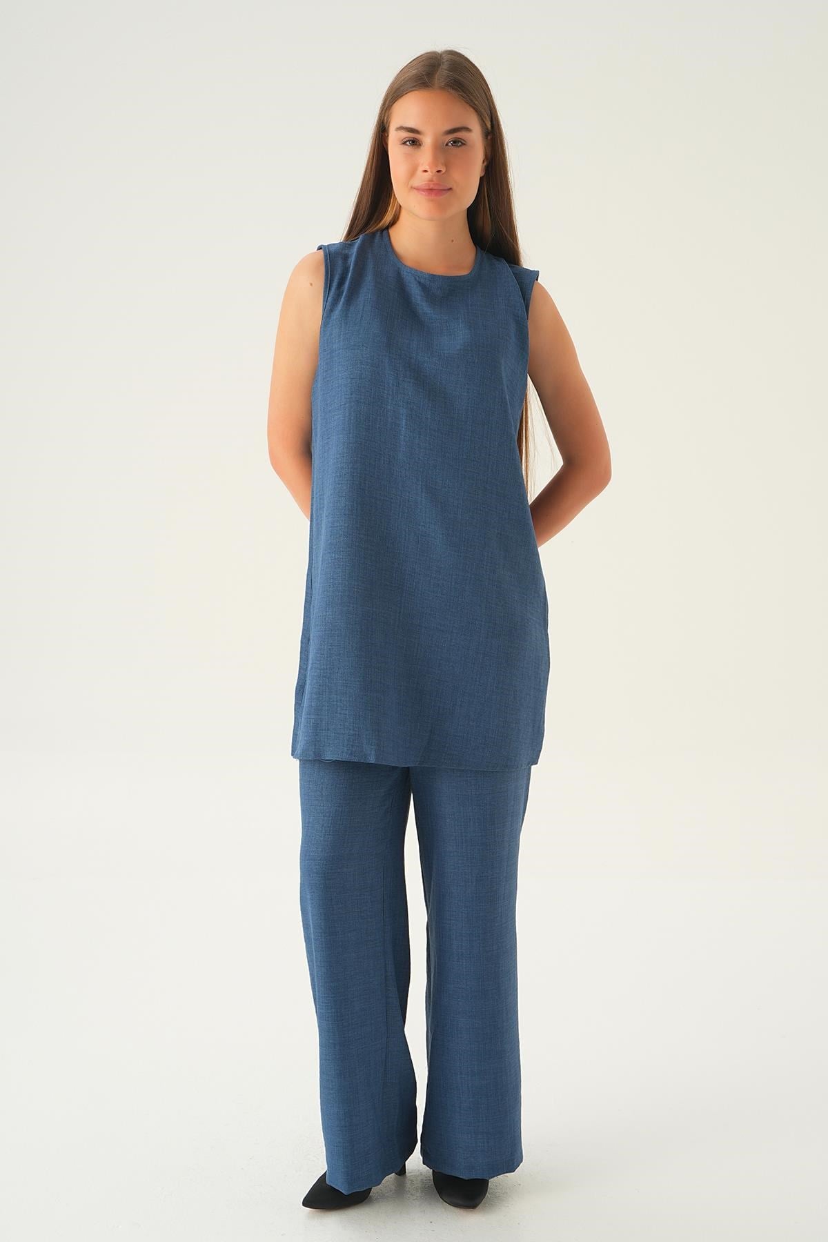 İndigo 3'lü Kimono Takım 4018A