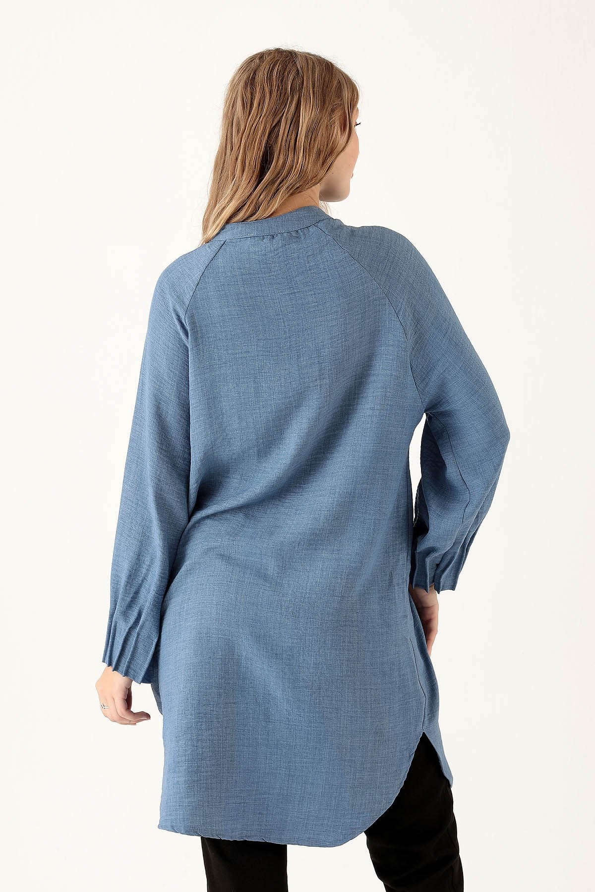İndigo Kol Drapeli Tunik 6749A