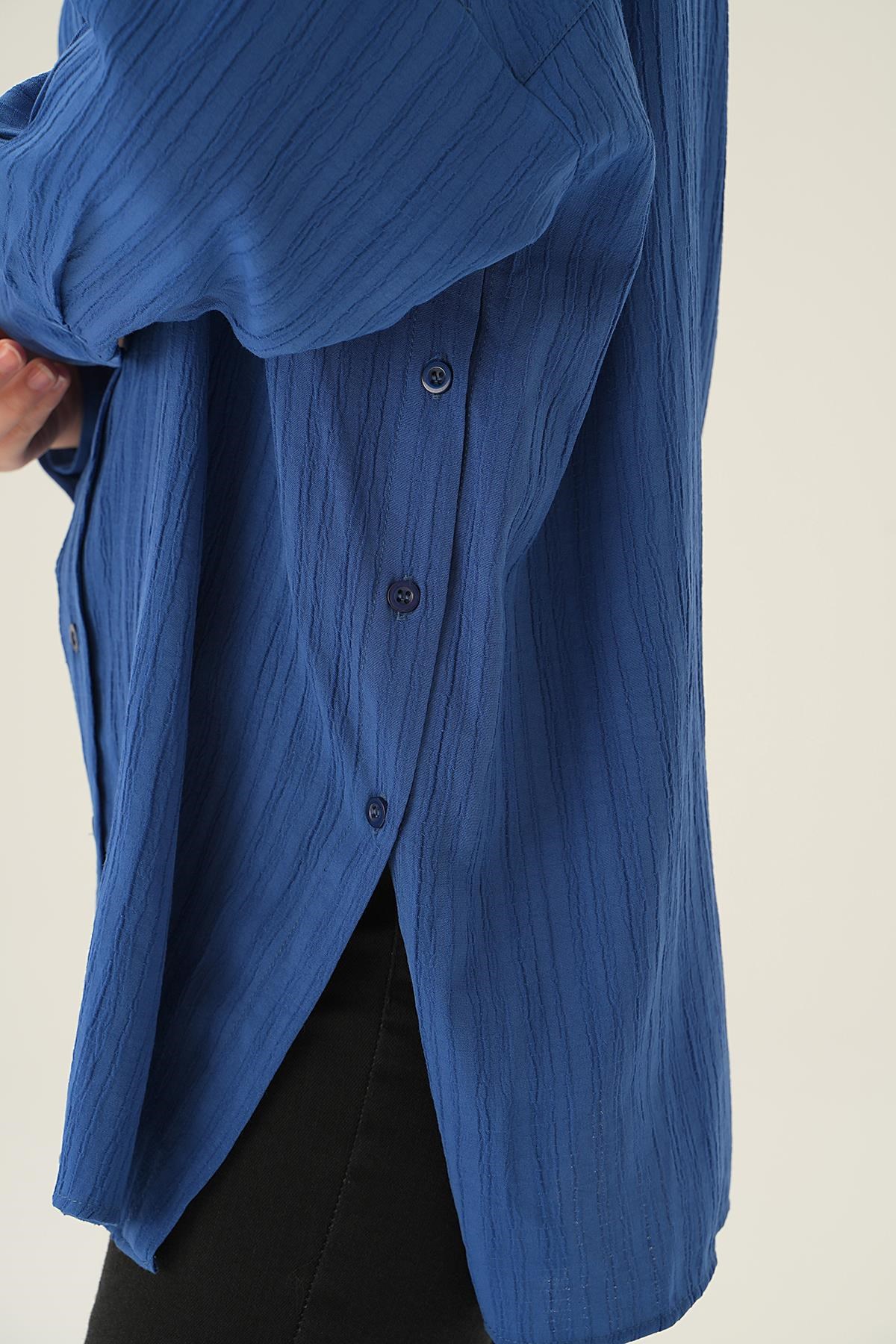 İndigo Oversize Gömlek 6931A