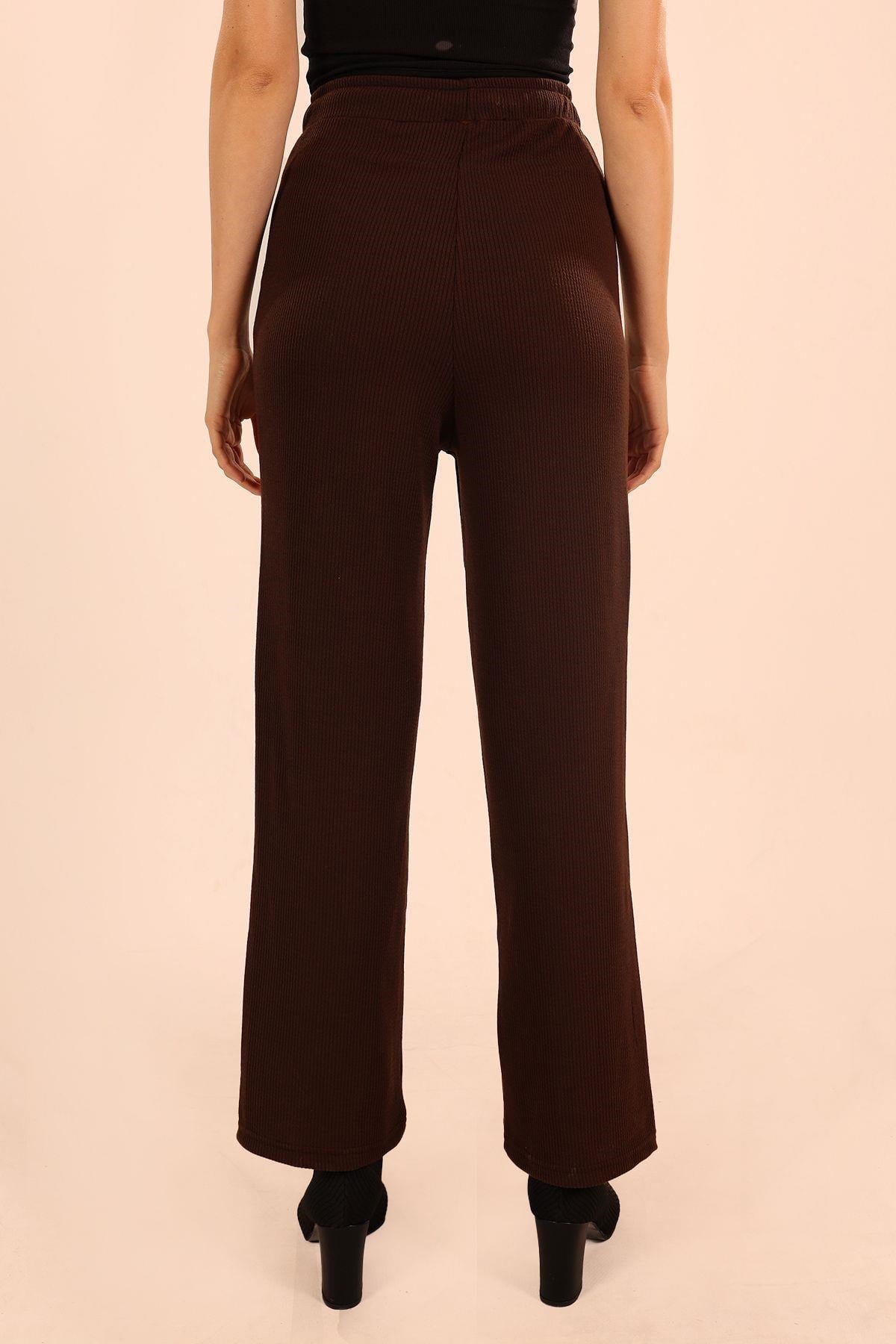 Kahve Bağcıklı Pantolon 6854A