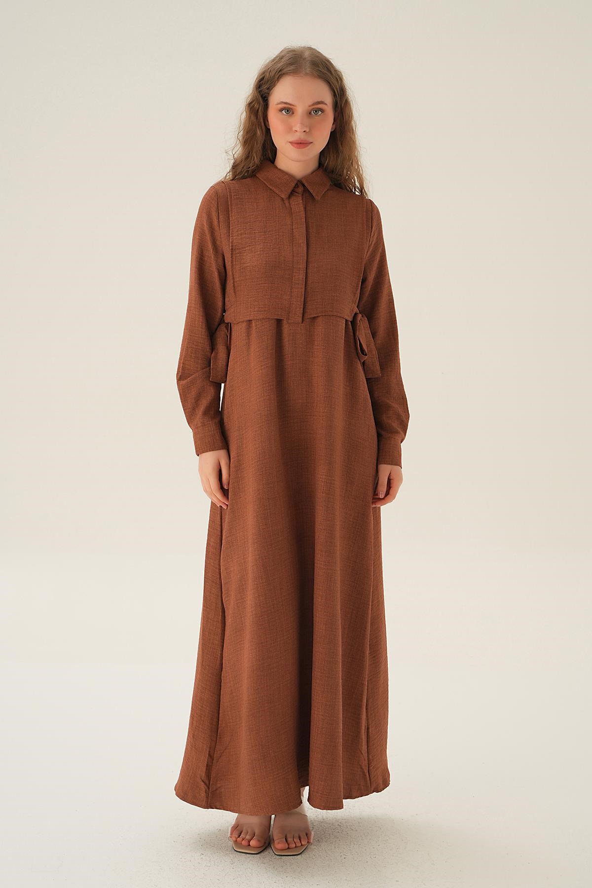 Kahve Bolerolu Elbise 6809A