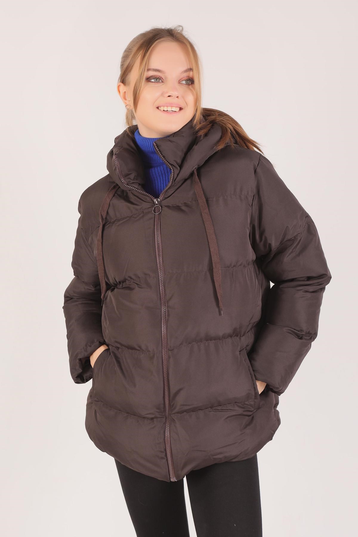 Kahve Oversize Mont 2154