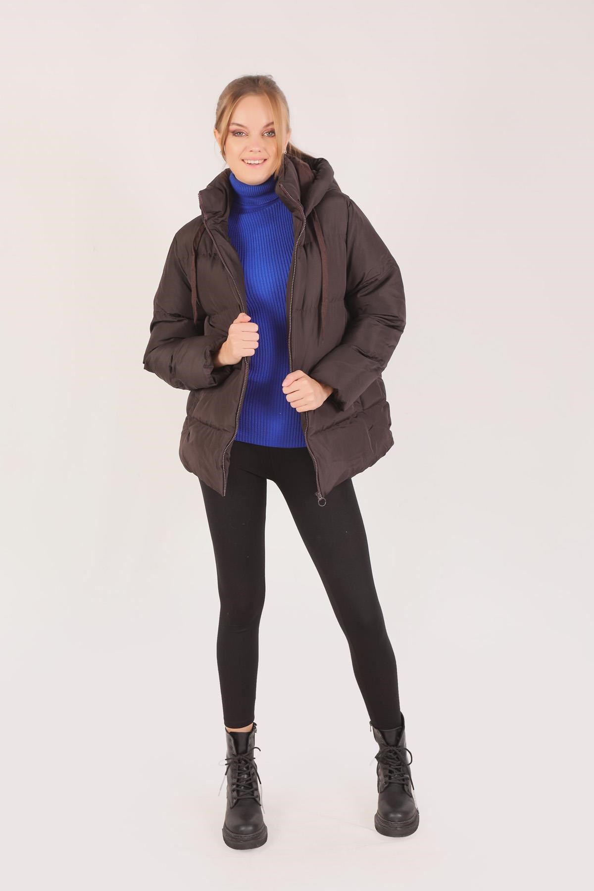 Kahve Oversize Mont 2154