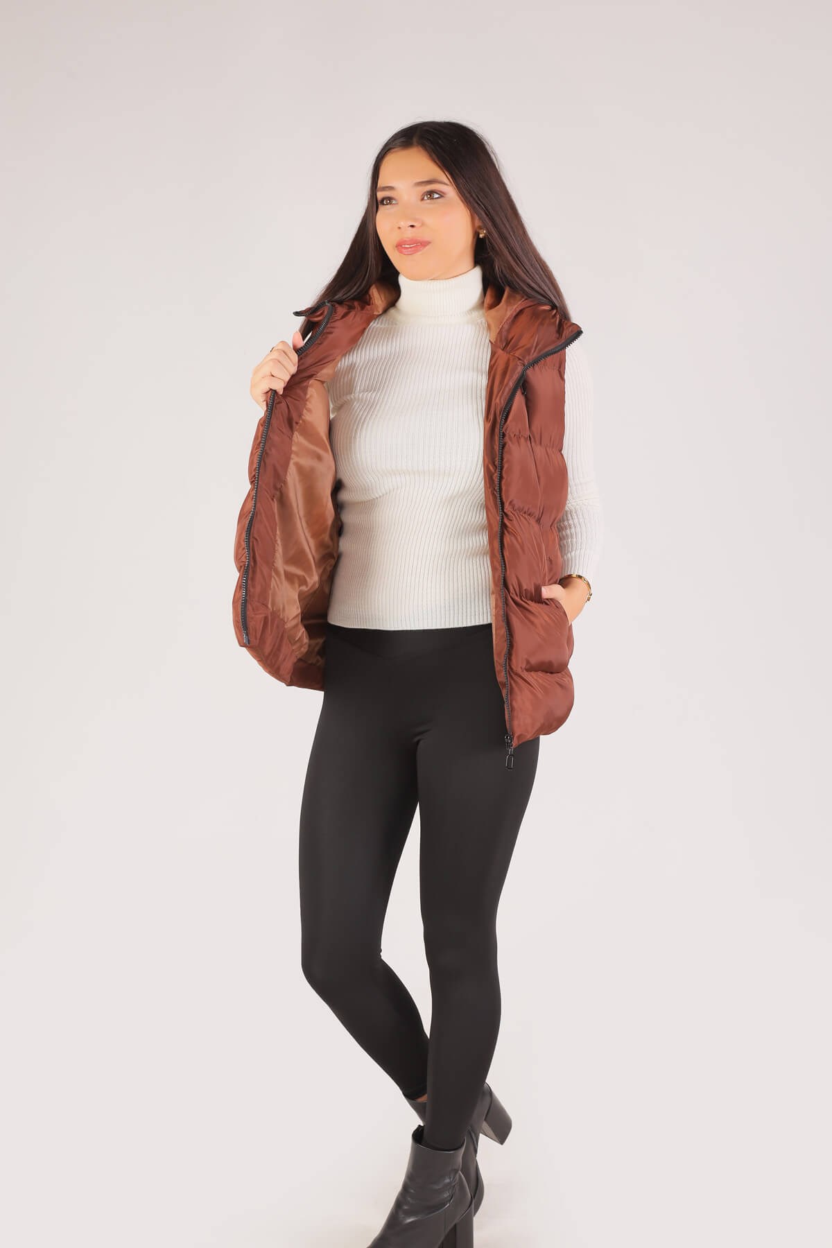 Kahve Oversize Yelek 0015-1